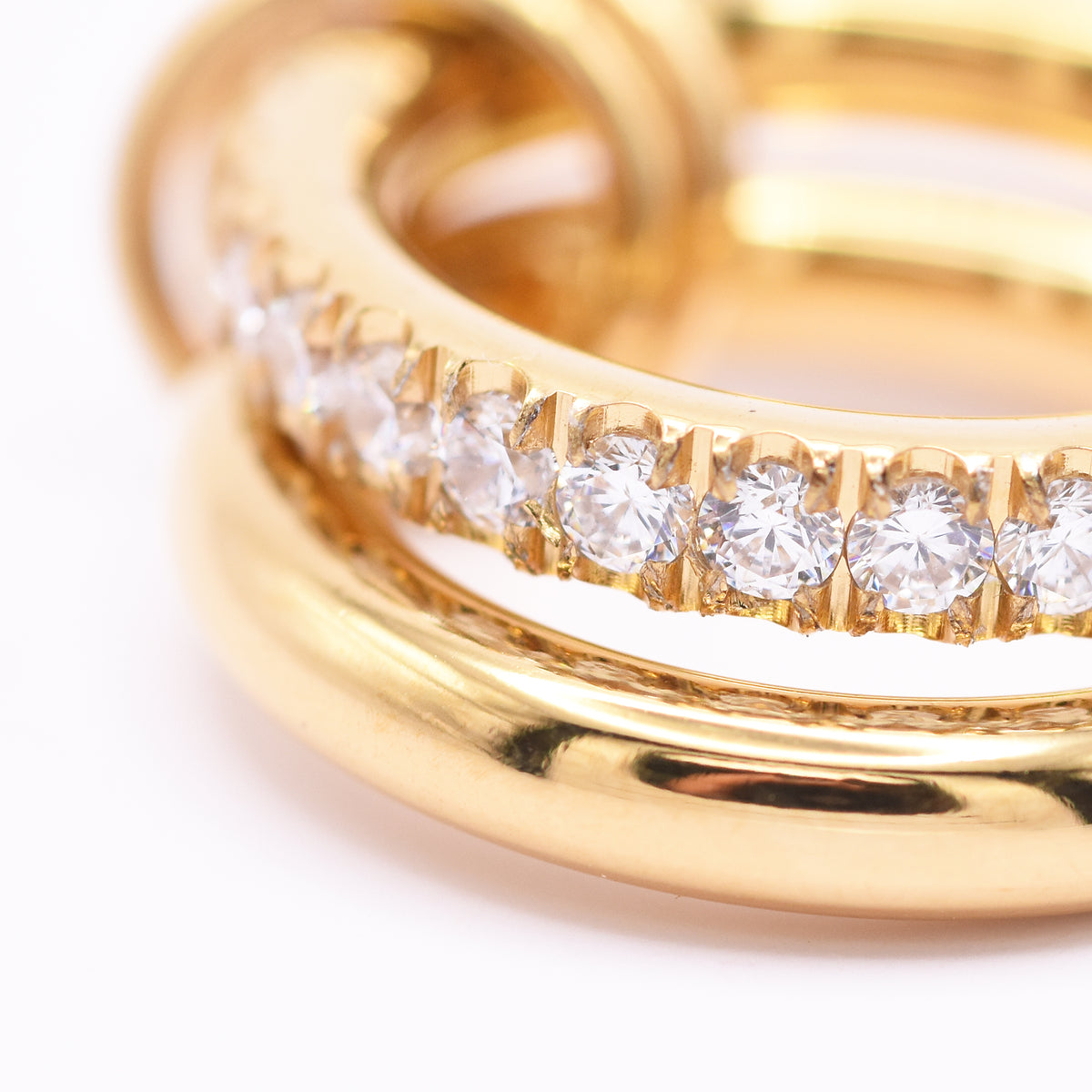 Ring / Double Zircon / NUENA Collection Edelstahl