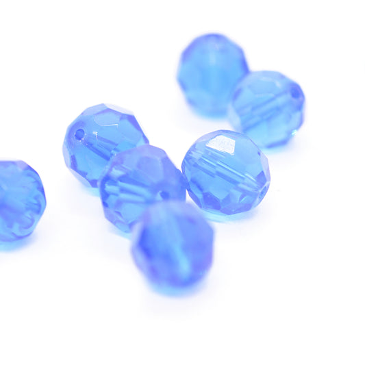 Facettierte Glasperle blau / Ø 10mm