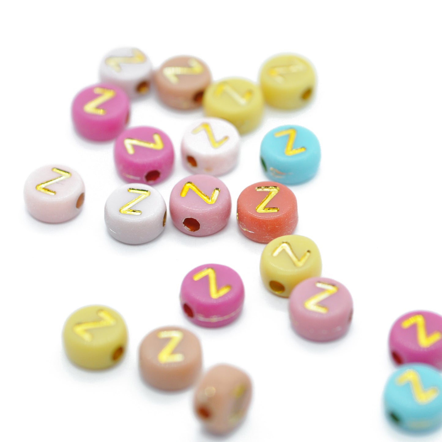 Letter A / gold vintage colorful / acrylic