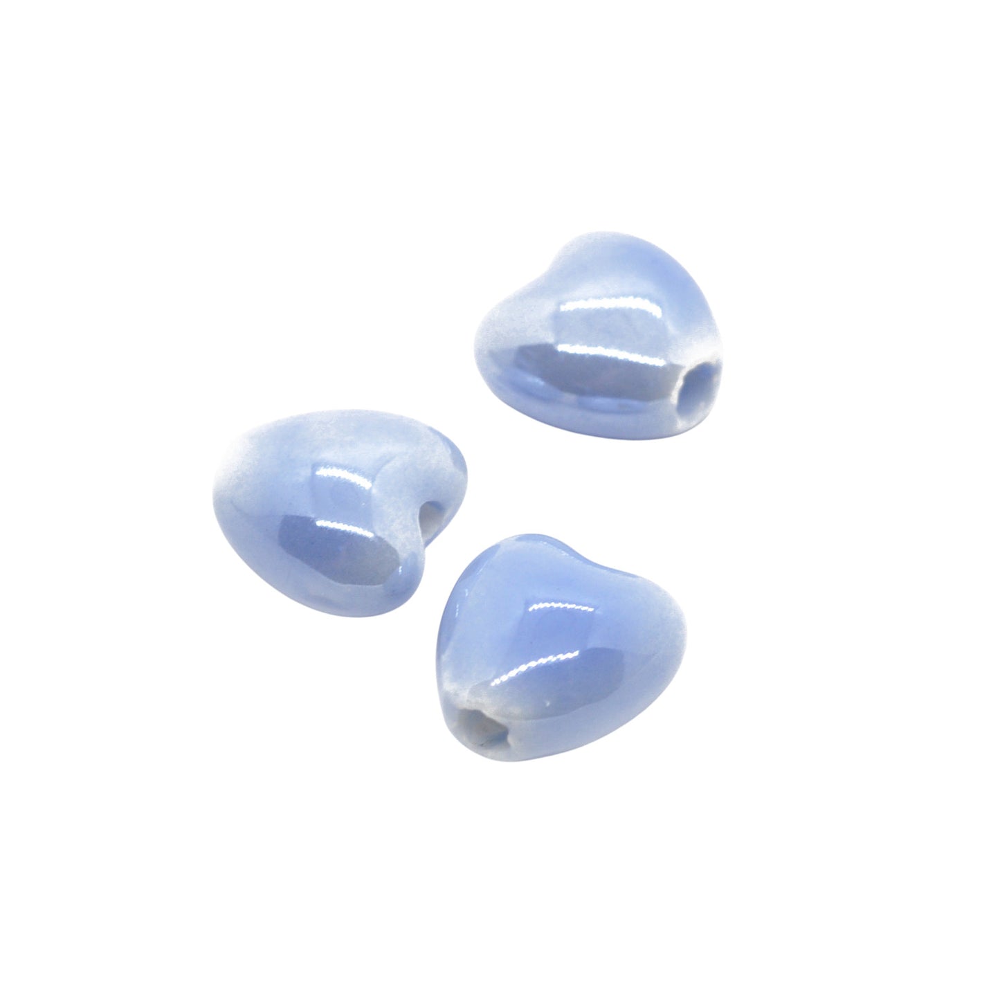 Porzellan Herz blau / 10mm
