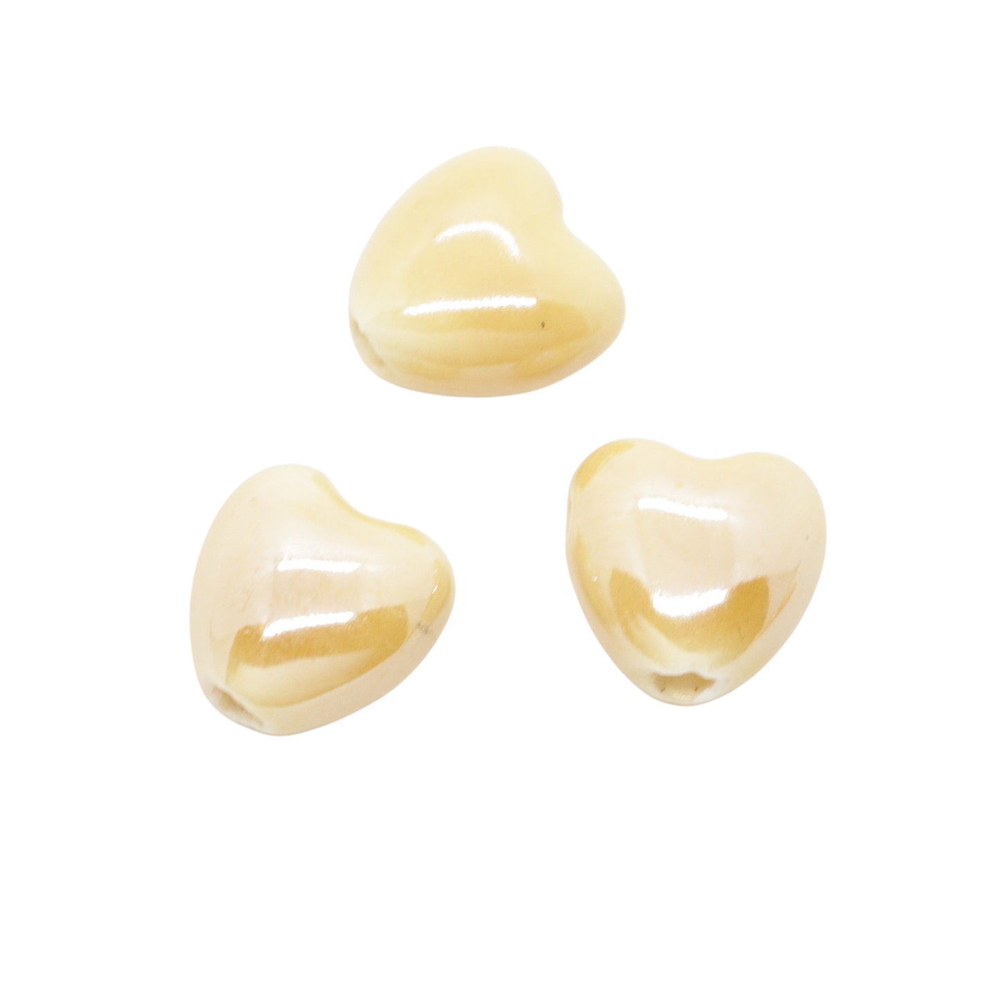 Porzellan Herz beige / 10mm