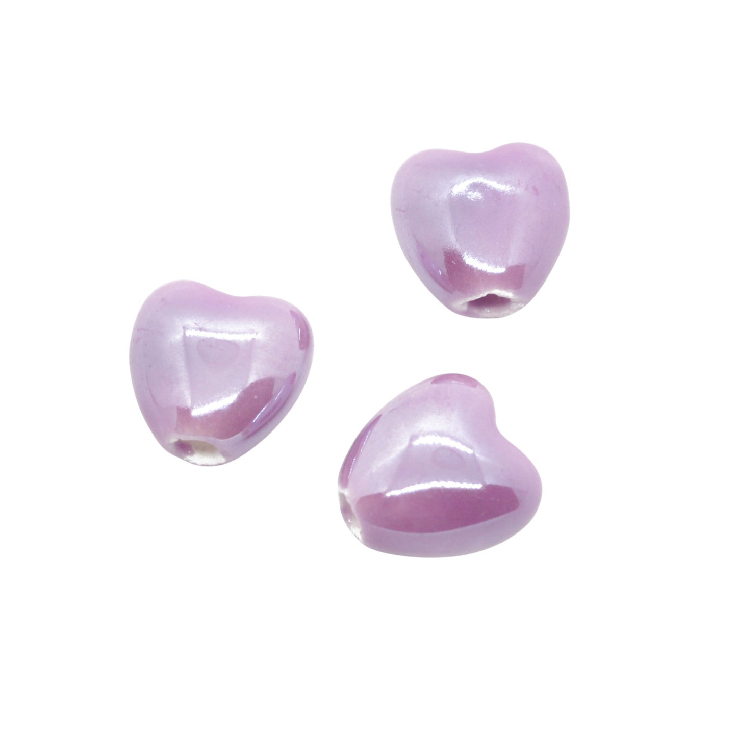 Porzellan Herz lila / 10mm