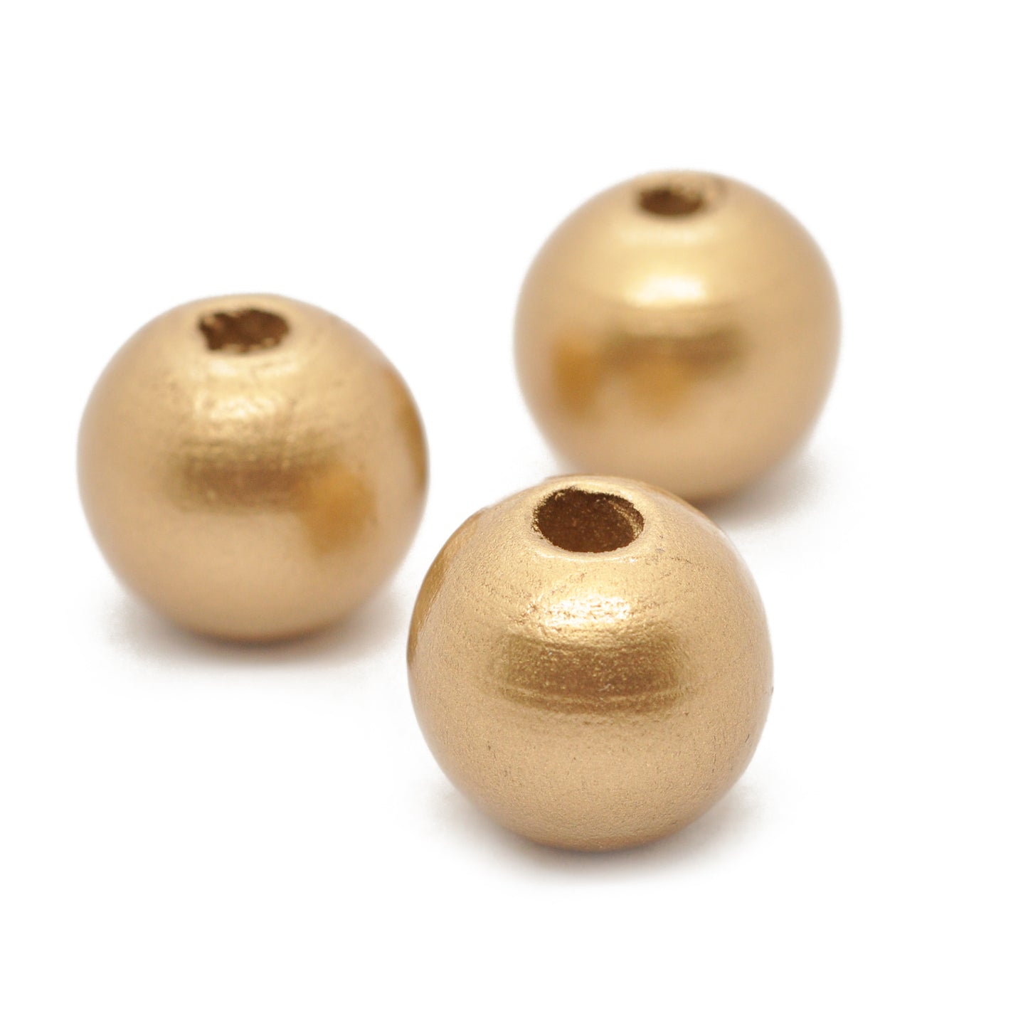 Holzperle Kugel gold metallic / Ø 16 mm