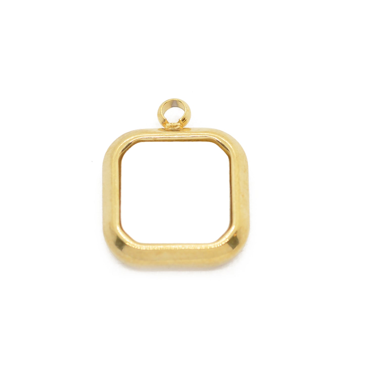 Perlmutt Square Anhänger / Edelstahl 18k vergoldet / 12 mm