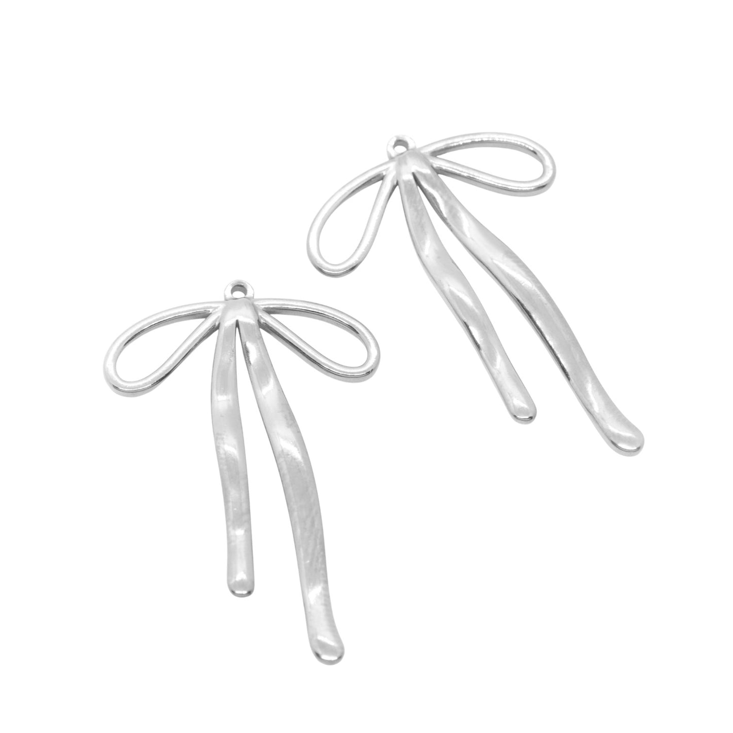 XL Schleife Anhänger Charm Edelstahl / 40mm