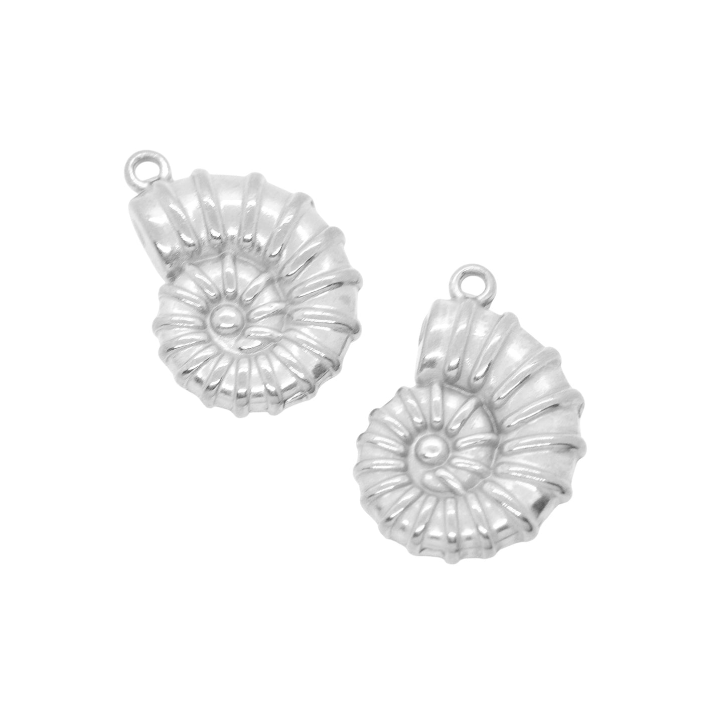 Ammoniten Anhänger Charm Edelstahl / 22mm