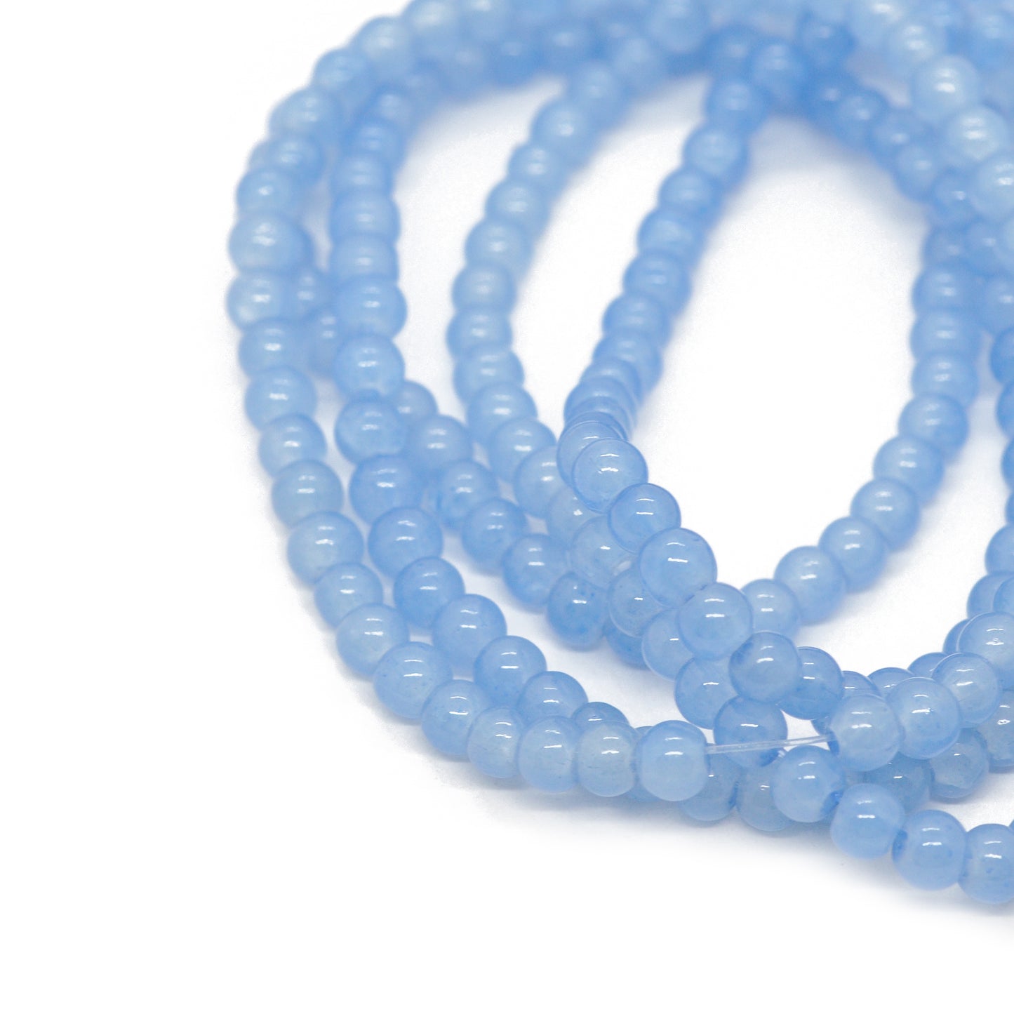 Strang Glasperlen babyblau opal / 4mm / 200 Stk.