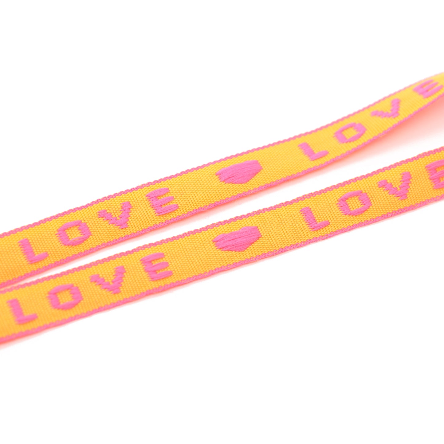 Webband LOVE pink orange / flach 10mm / 100cm