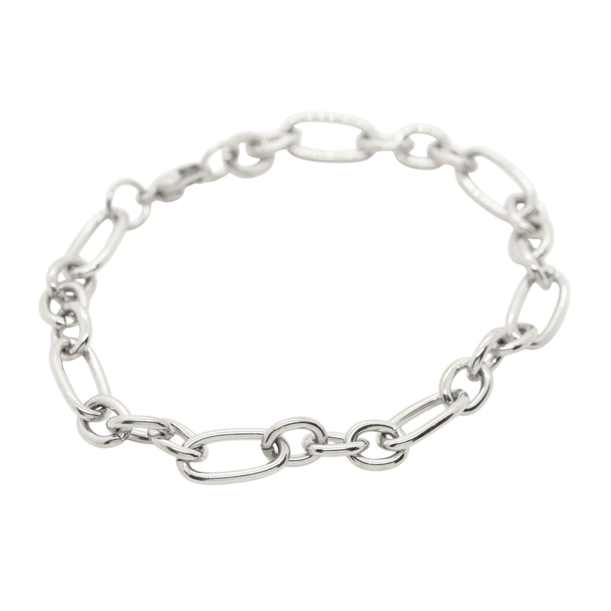 Edelstahl Armband massiv ovales / 18k vergoldet