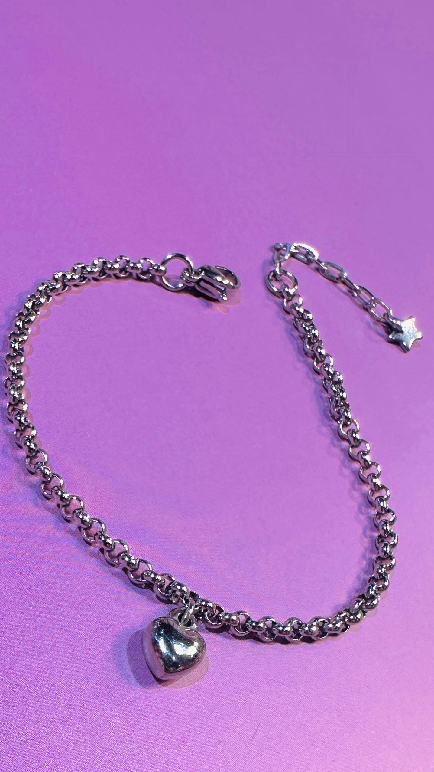 Edelstahl 3D Herz Charm / 8mm