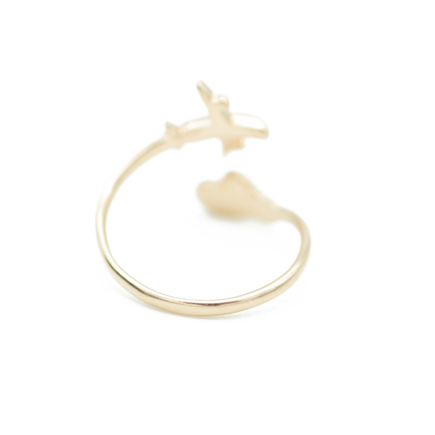 Ring airplane with cloud / brass / adjustable