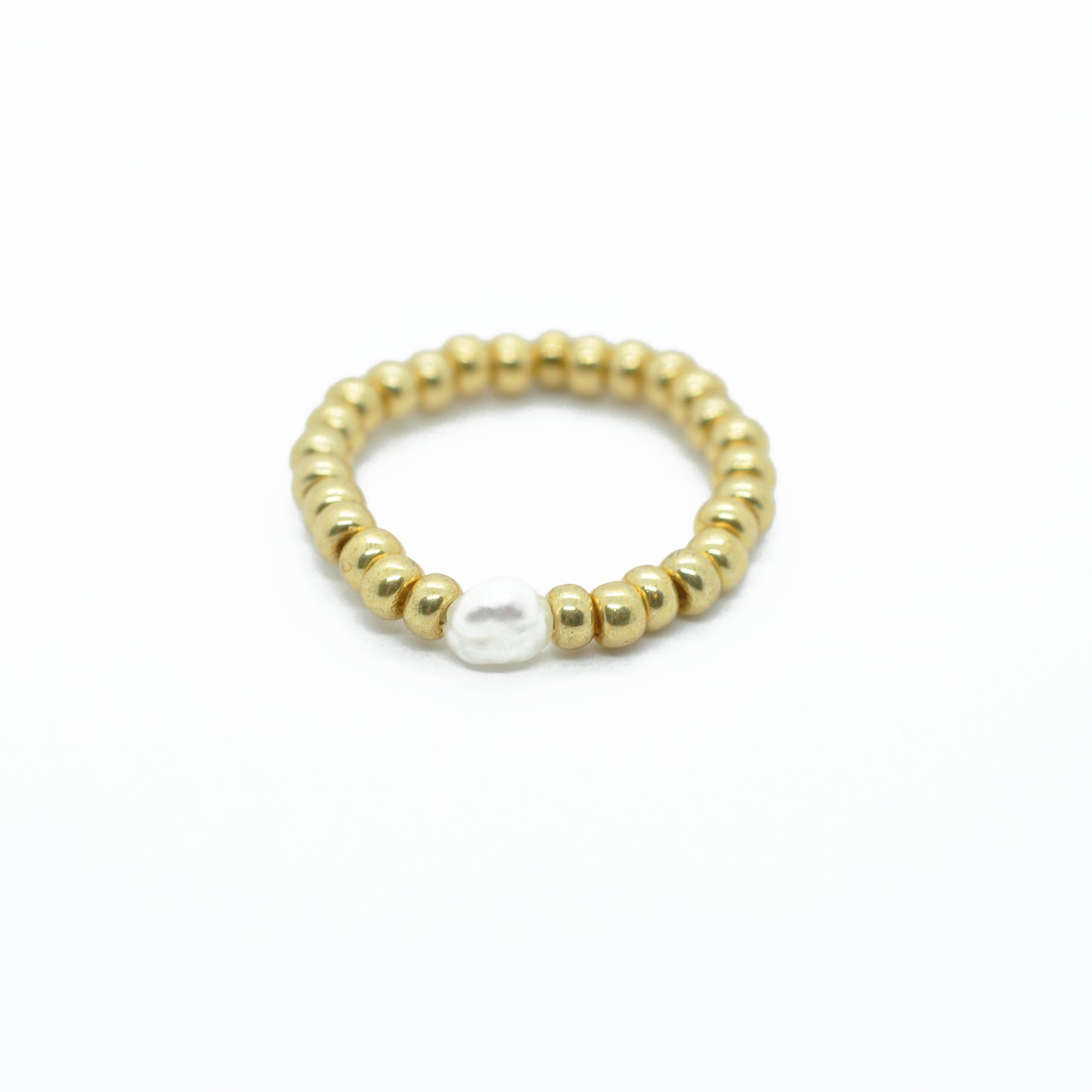 Ring with freshwater pearl / gold plated