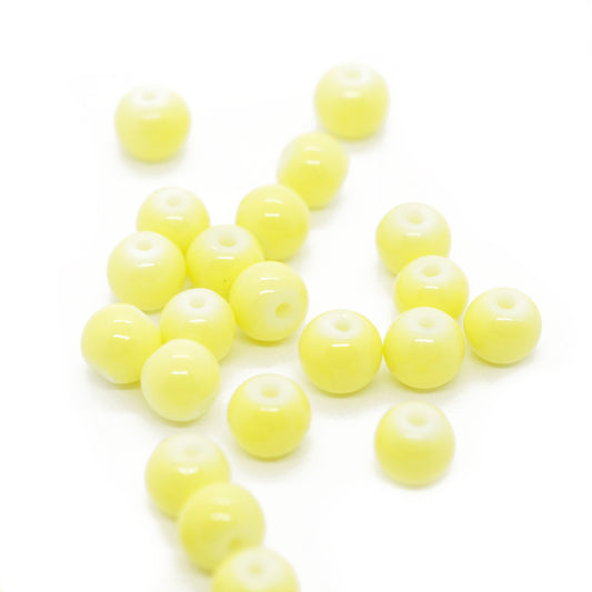Glasperle / neon gelb opak / Ø 6 mm