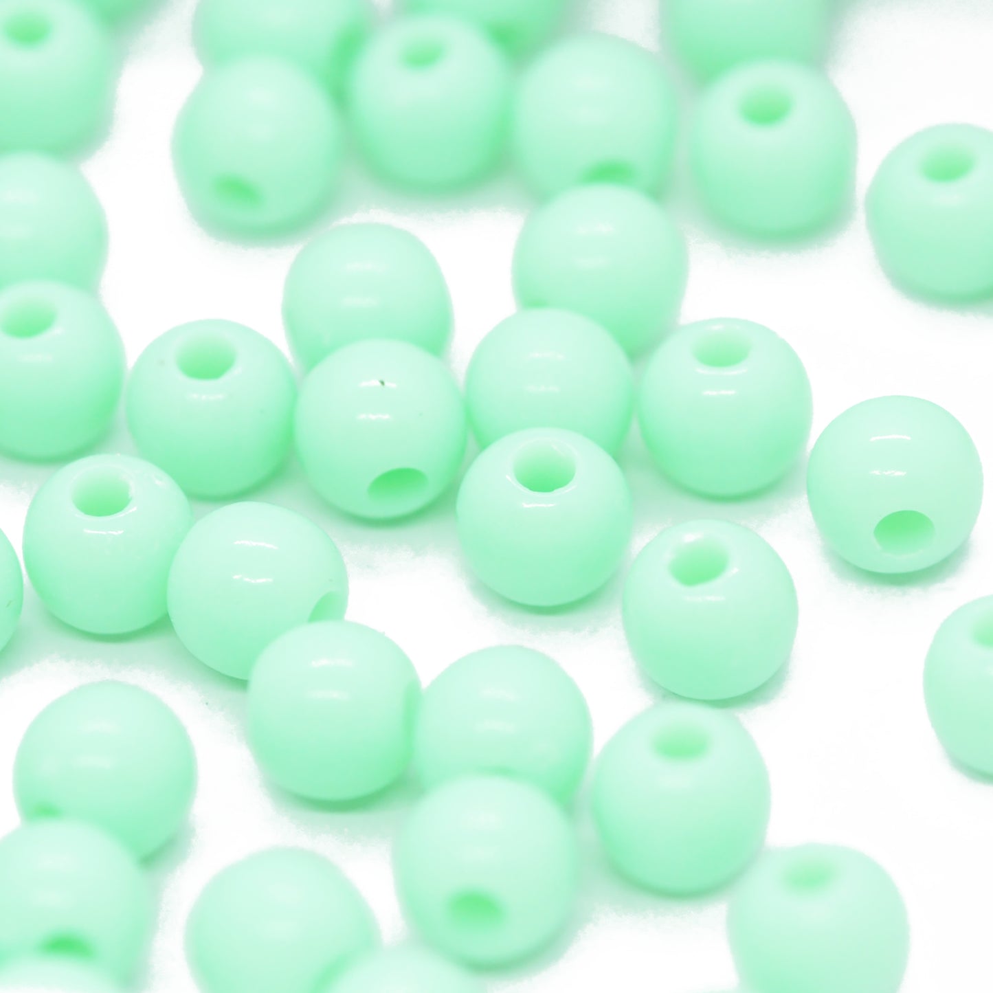 Kleine Kugeln Acryl / mint grün opak / Ø 6mm / 50 Stk.