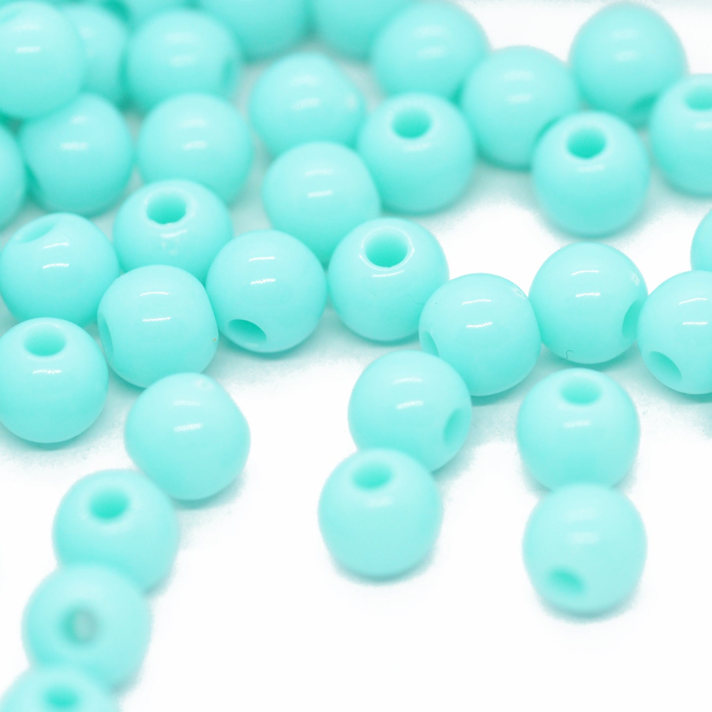 Kleine Kugeln Acryl / mint opak / Ø 6mm / 50 Stk.