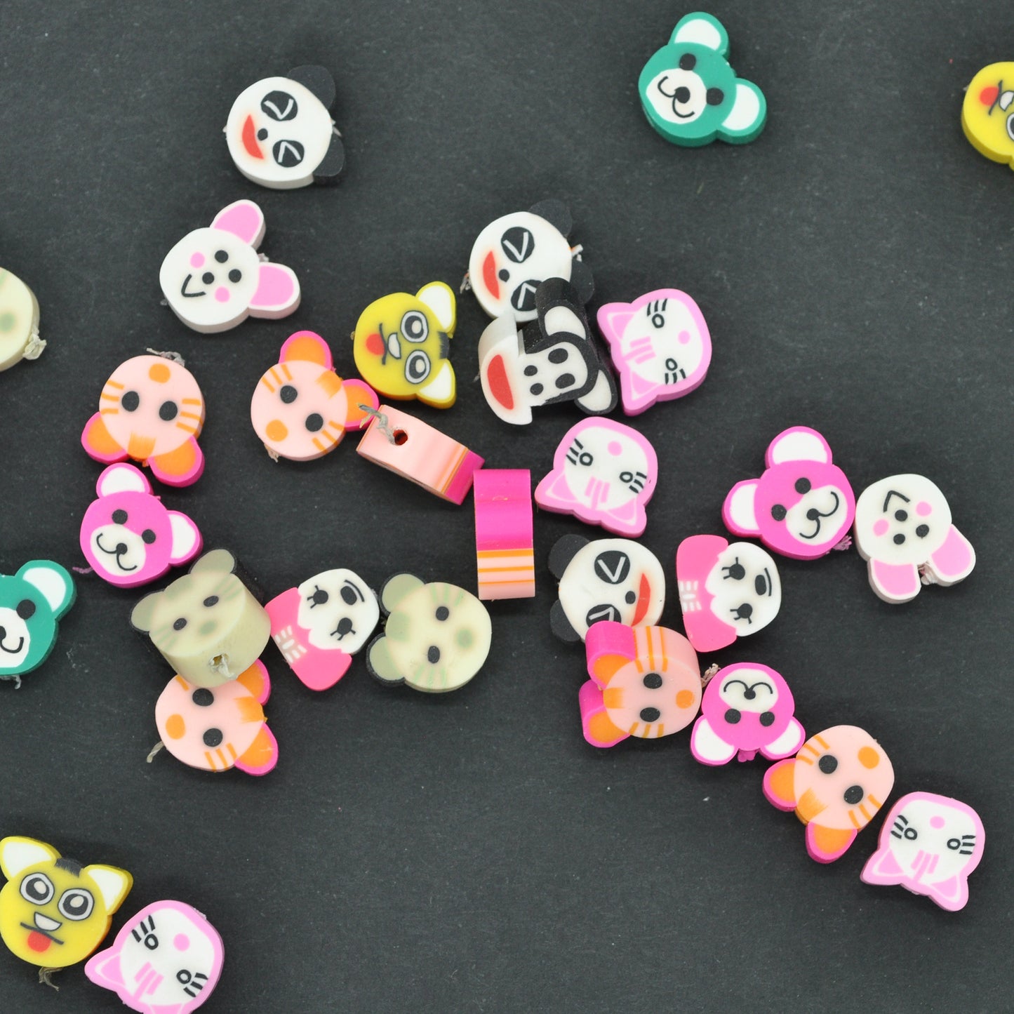 Polymer clay animals mix / 10 pcs. / 12 mm