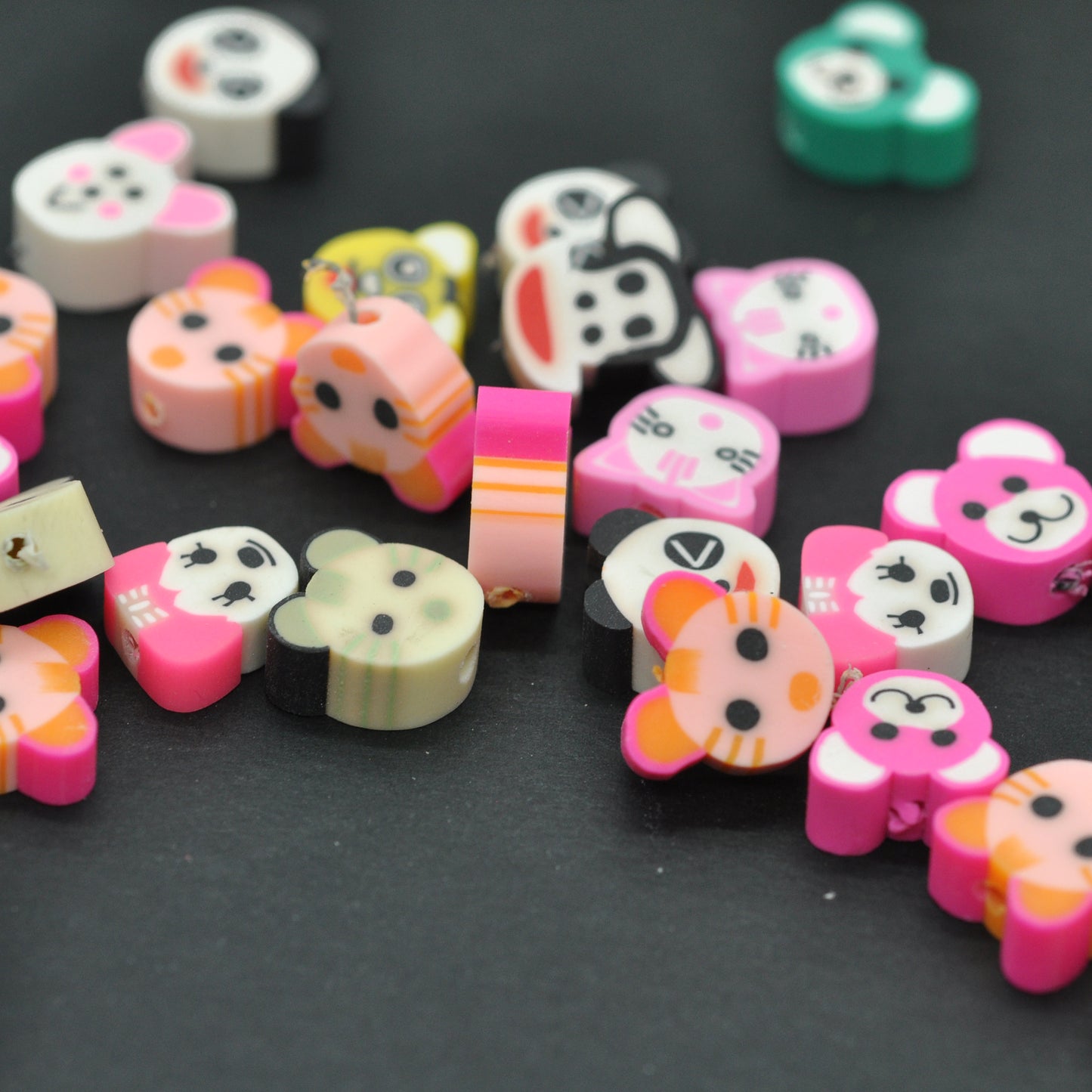 Polymer clay animals mix / 10 pcs. / 12 mm
