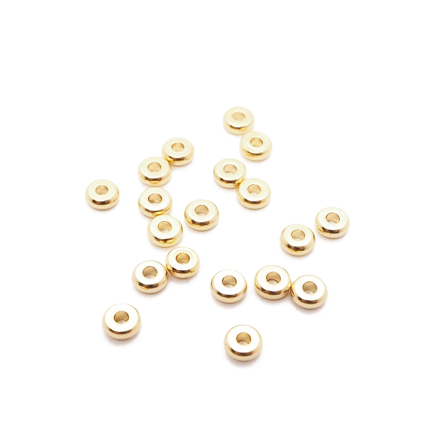 Stainless steel disc spacer / gold plated / Ø 4 mm