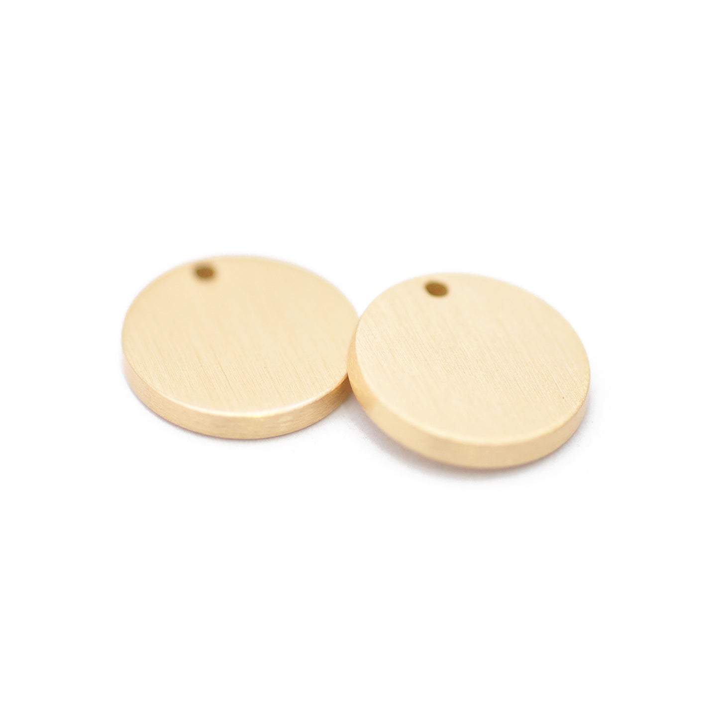 Deluxe Pendant Coin / brass gold plated matt / engravable / Ø 11 mm