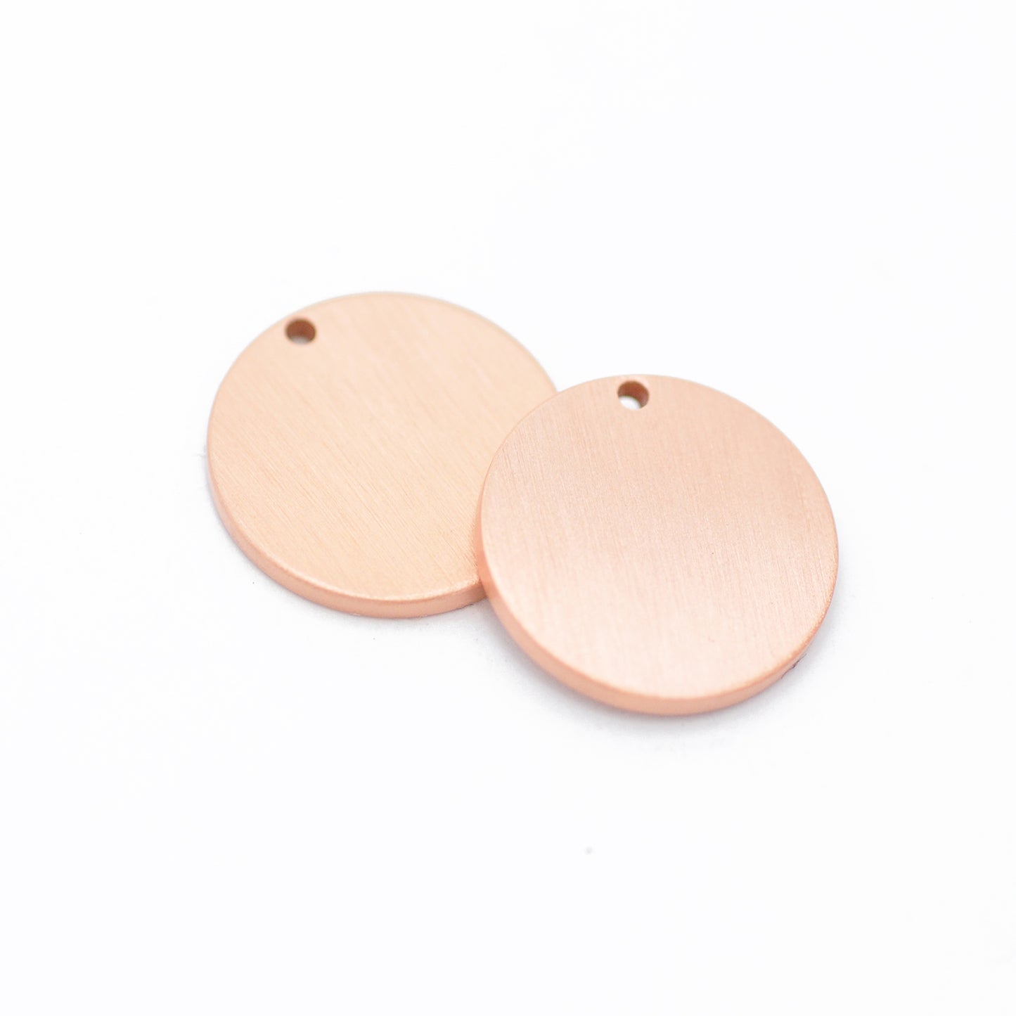 Deluxe Pendant Coin / brass rose gold plated matt / engravable / Ø 16 mm