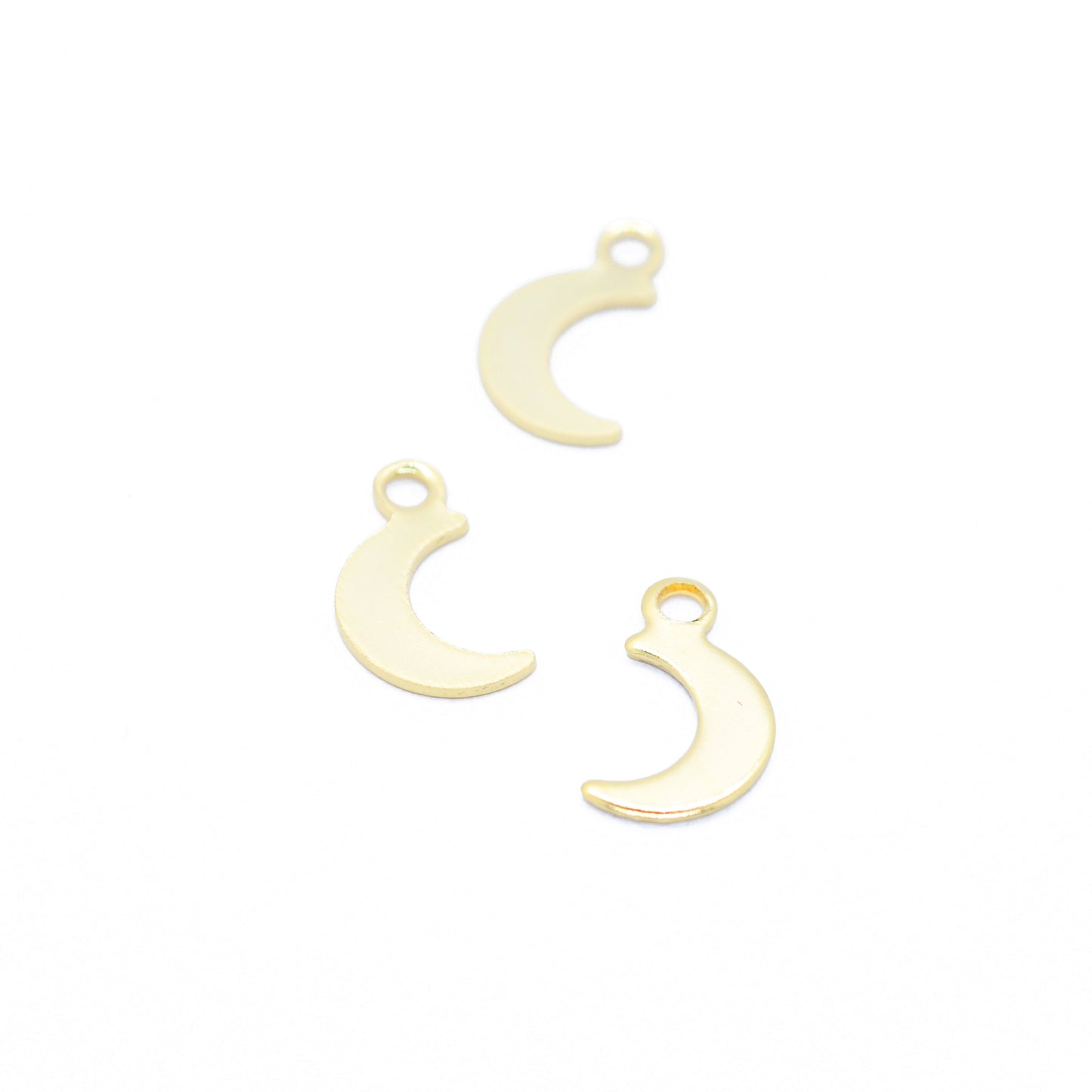 Mini stainless steel moon pendant / gold plated / 7mm
