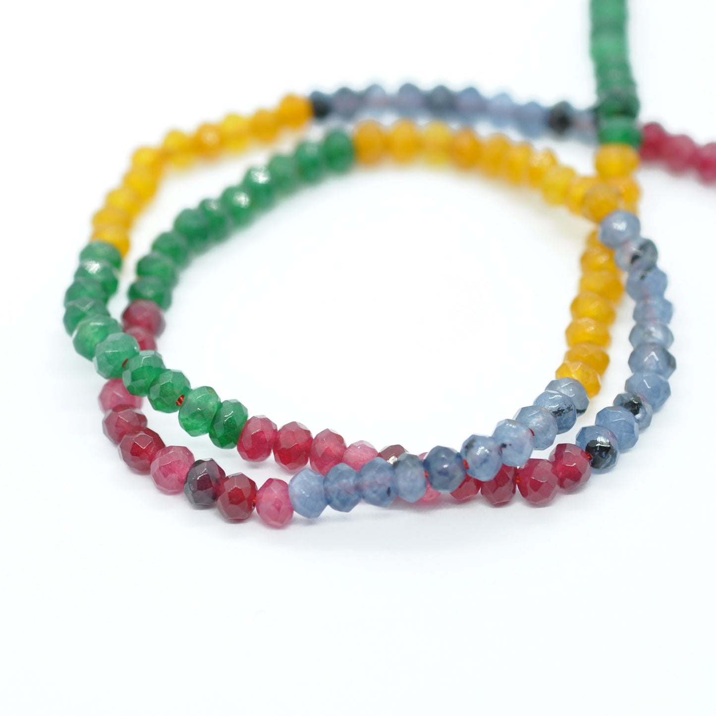 Gemstone briolet strand / jade mix multi / Ø 4mm
