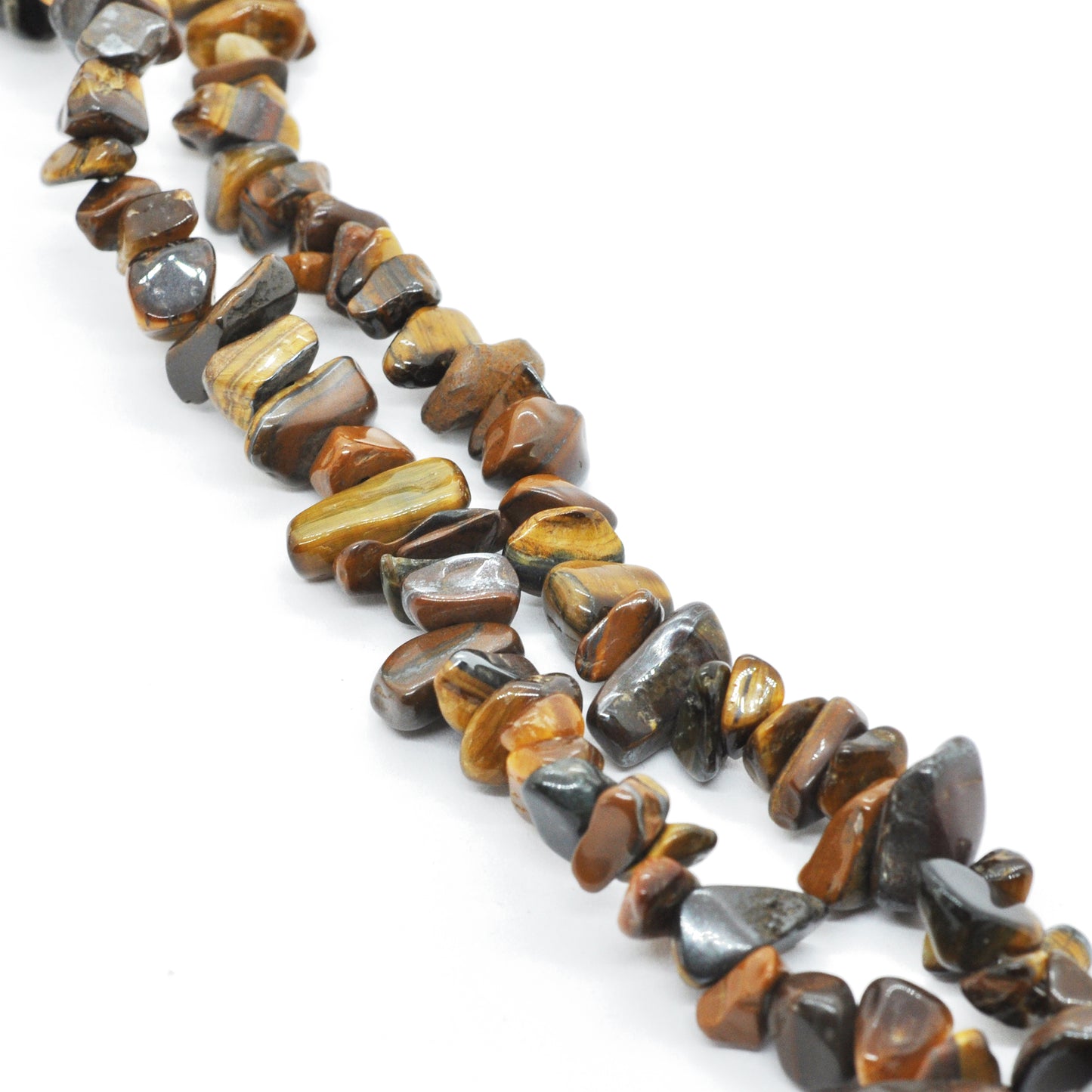 Gemstone strand / tiger eye chip / Ø 6-8mm