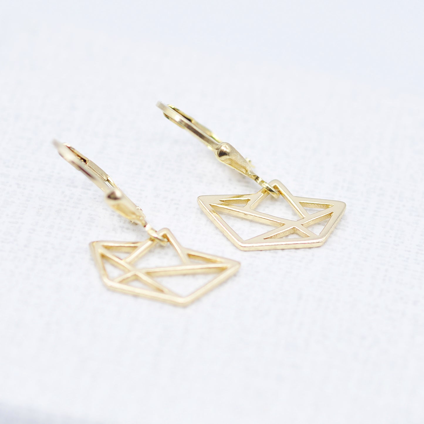 Paper boat origami earrings / 925 sterling silver