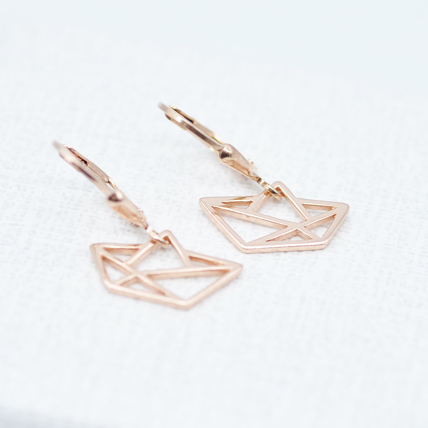 Paper boat origami earrings / 925 sterling silver