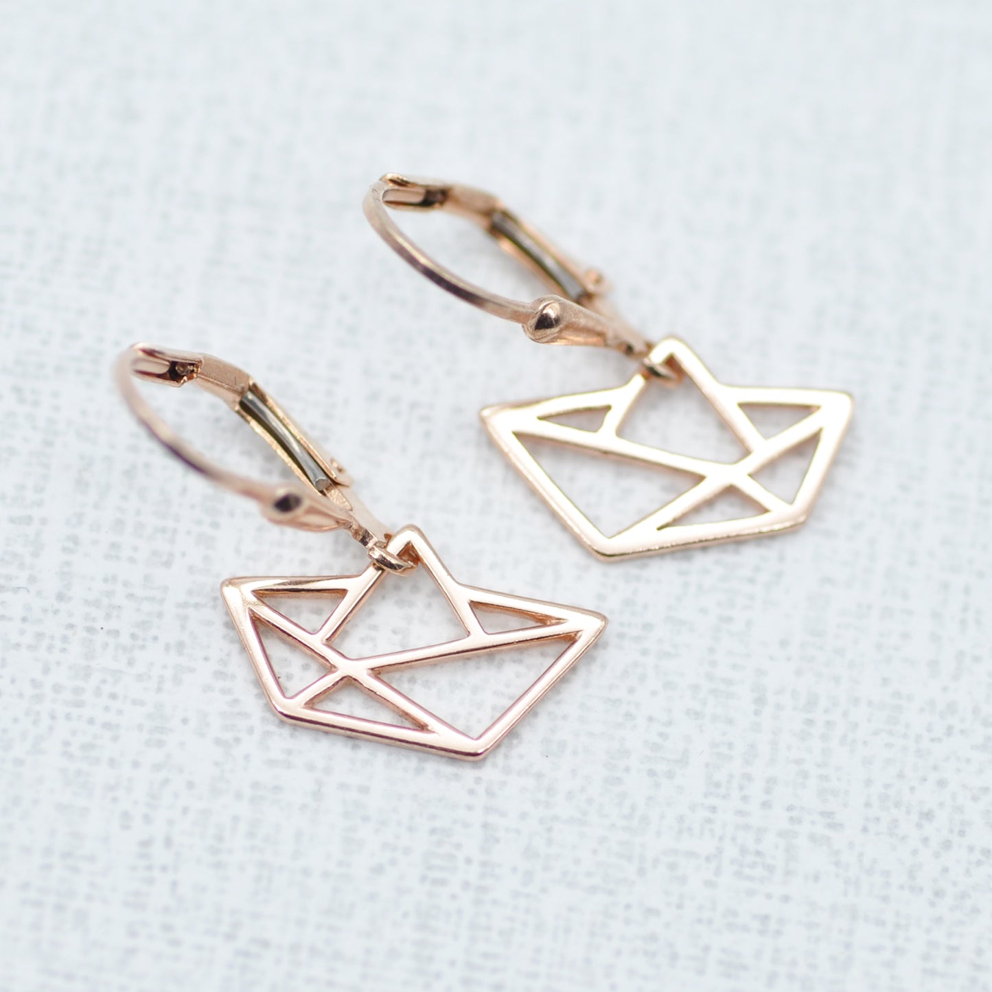 Paper boat origami earrings / 925 sterling silver