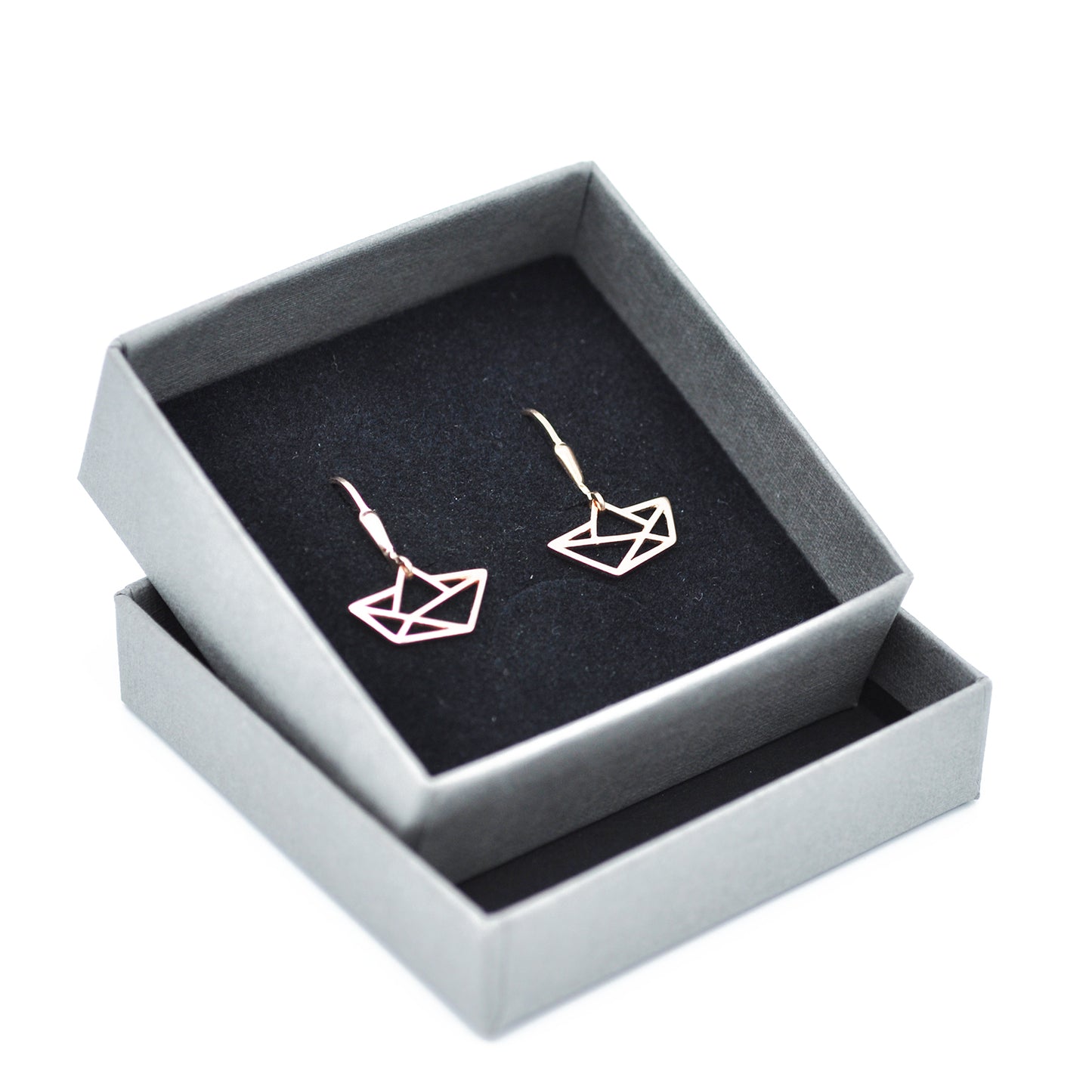 Paper boat origami earrings / 925 sterling silver