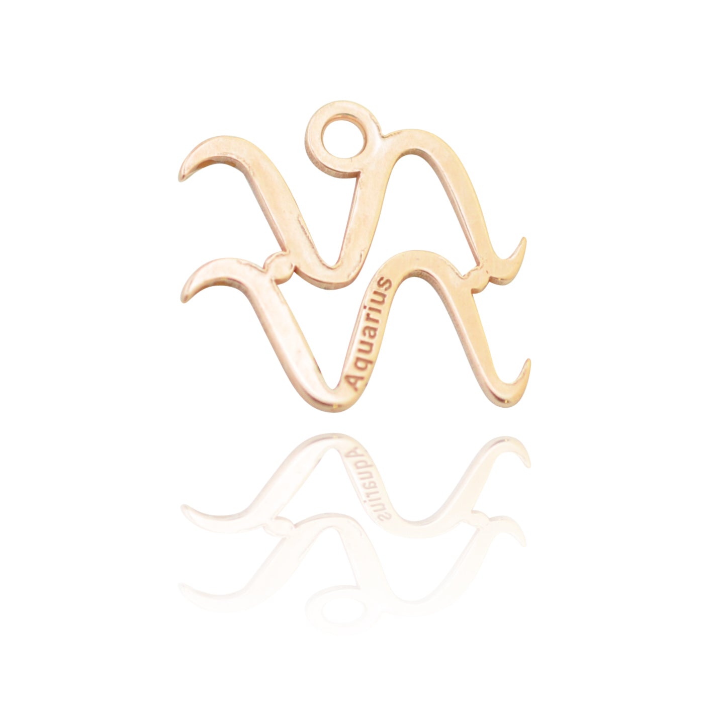 Zodiac pendant "Aquarius" // 925 silver rose gold plated // 11mm