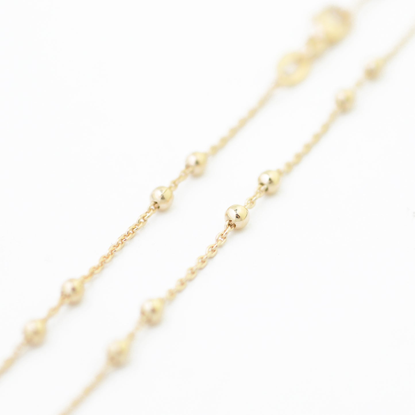 Necklace pea chain with balls / 925 silver 18k gold plated / 42cm