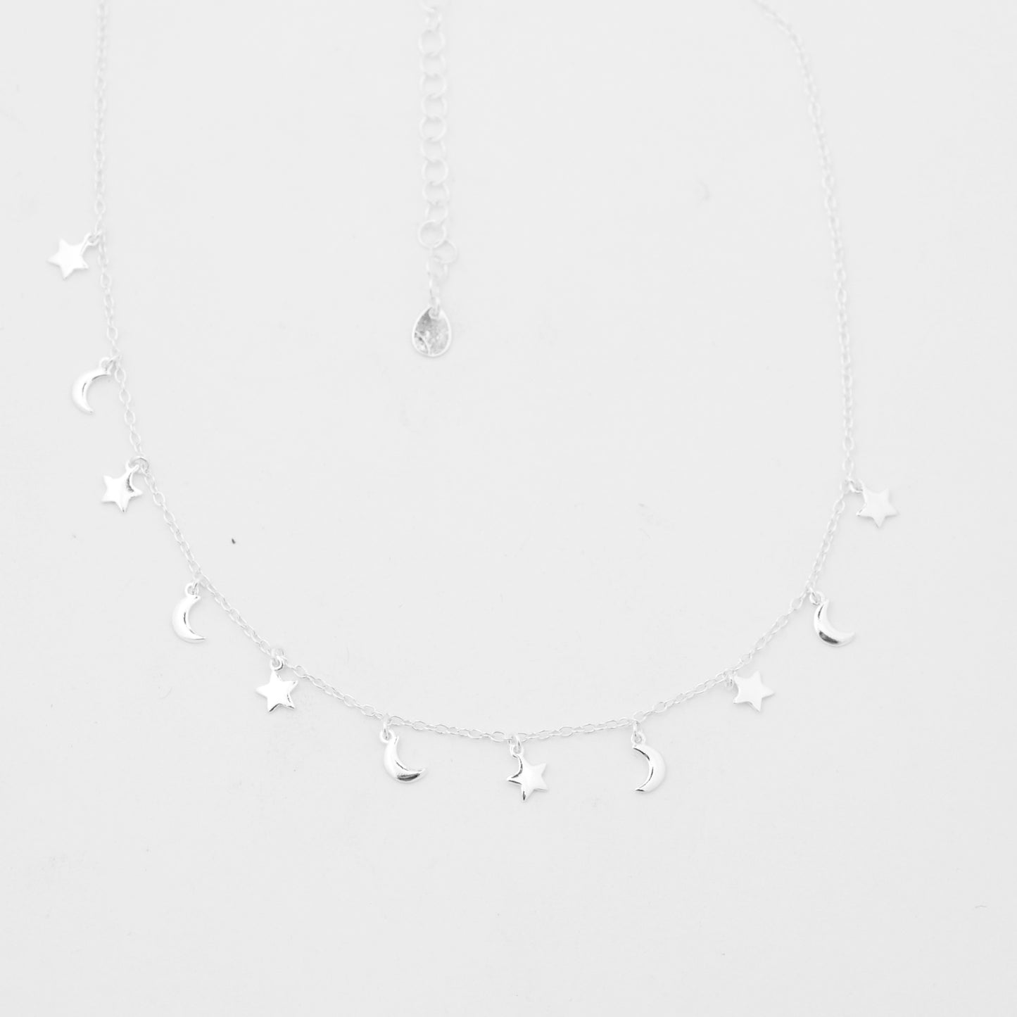 Choker chain "Moon & Stars" / 925 sterling silver / 32 + 5 cm