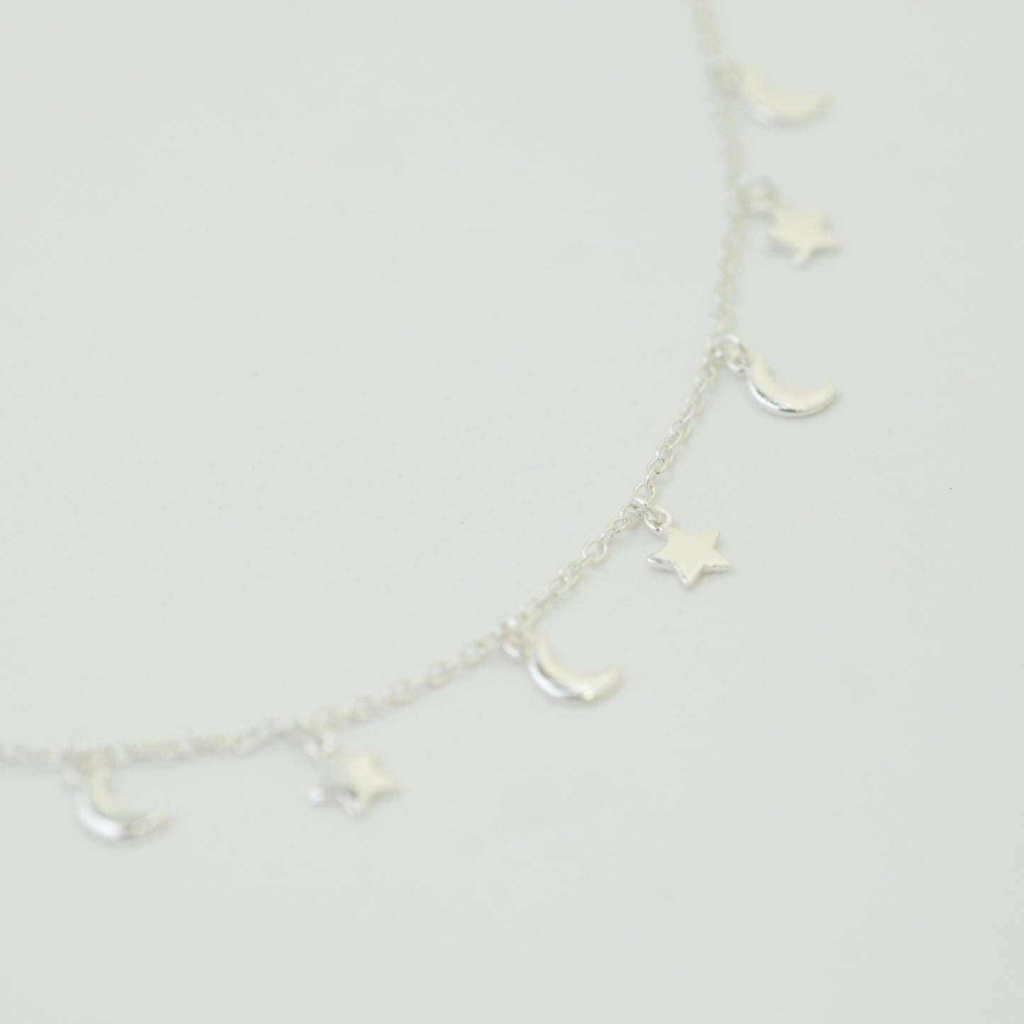 Choker chain "Moon & Stars" / 925 sterling silver / 32 + 5 cm