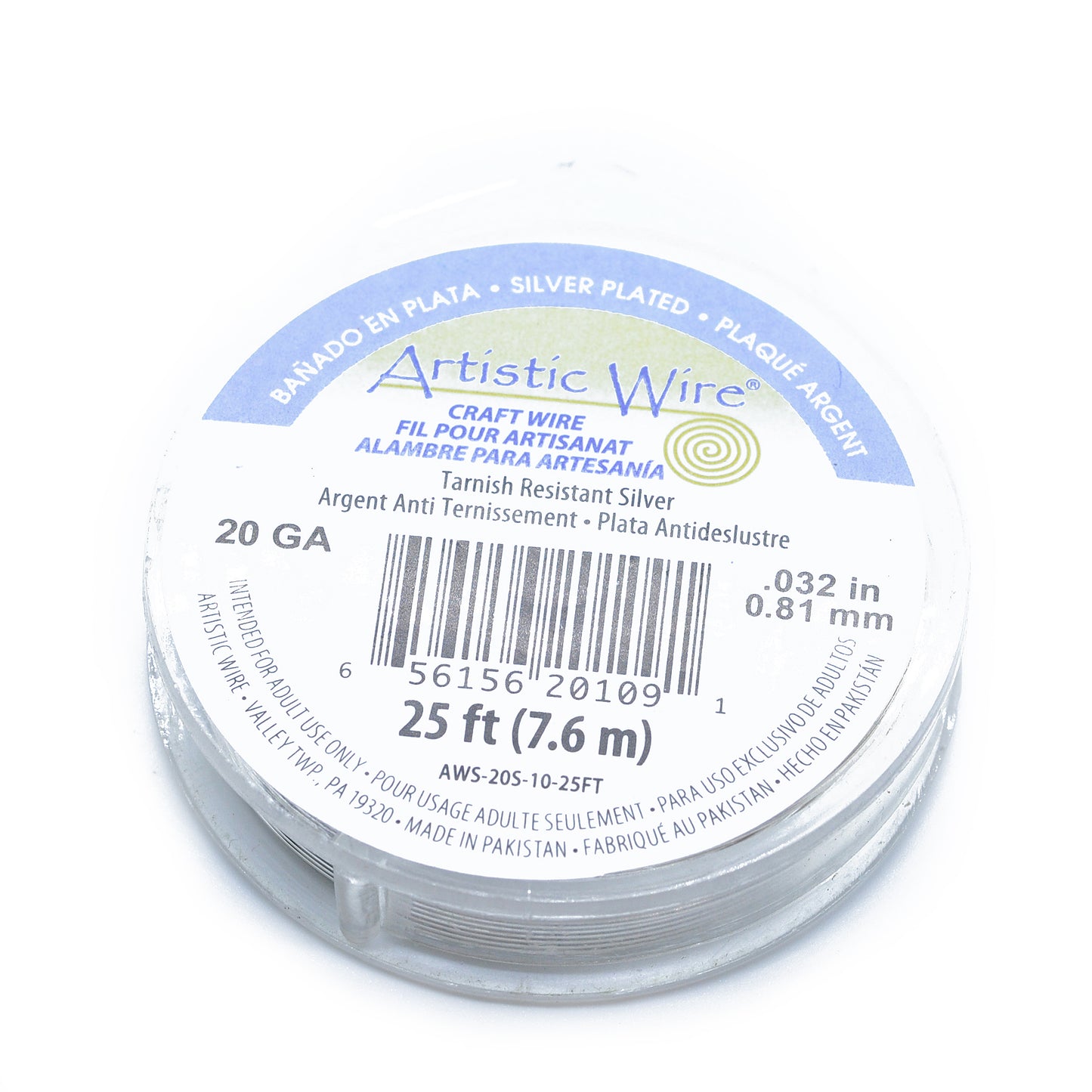 Rolle Artistic Wire / silber antitarnish / Modelierdraht / 7,6m / Ø 0,81mm