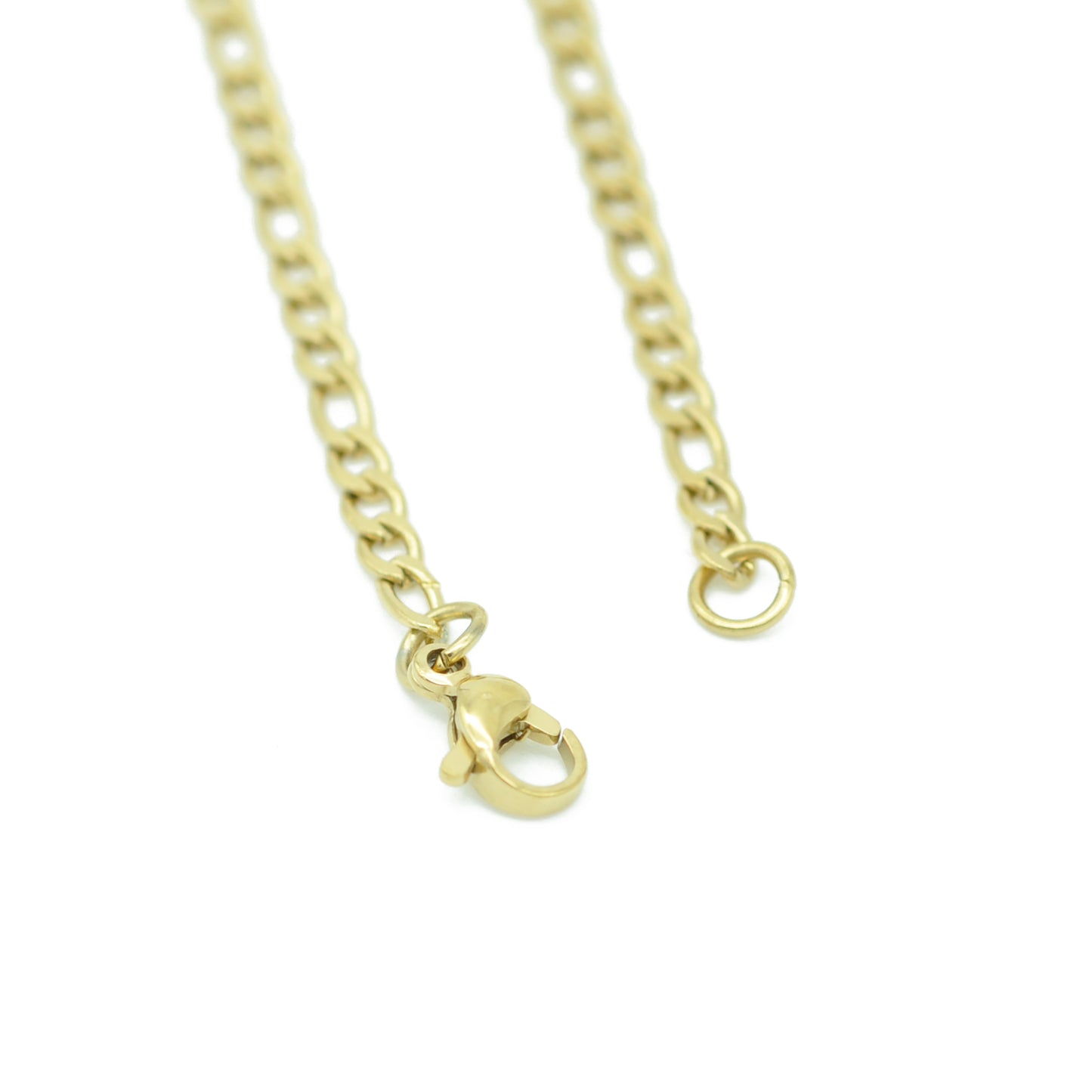 Stainless steel Figaro chain / gold plated / 45 cm