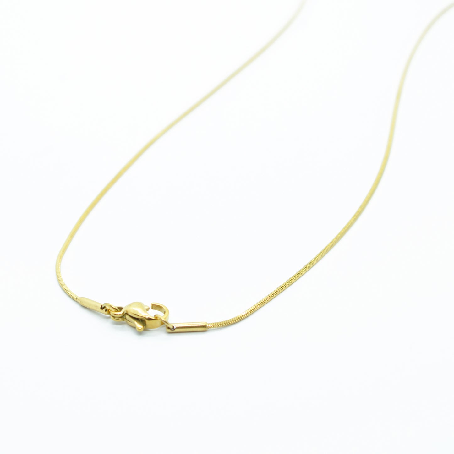 Edelstahl Halskette Schlangenkette / vergoldet / 45 cm