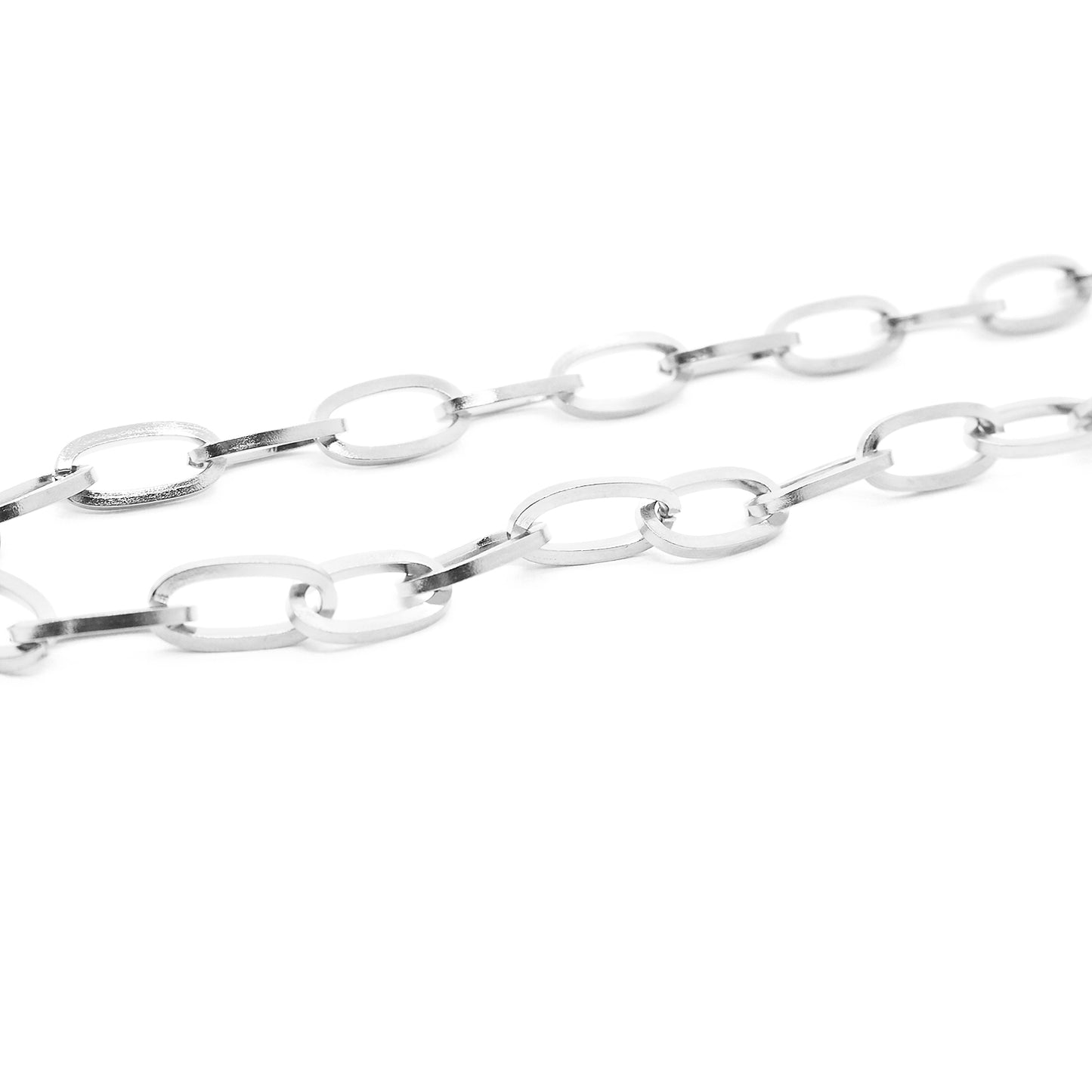 Paperclip stainless steel chain / silver colored / 11x5mm