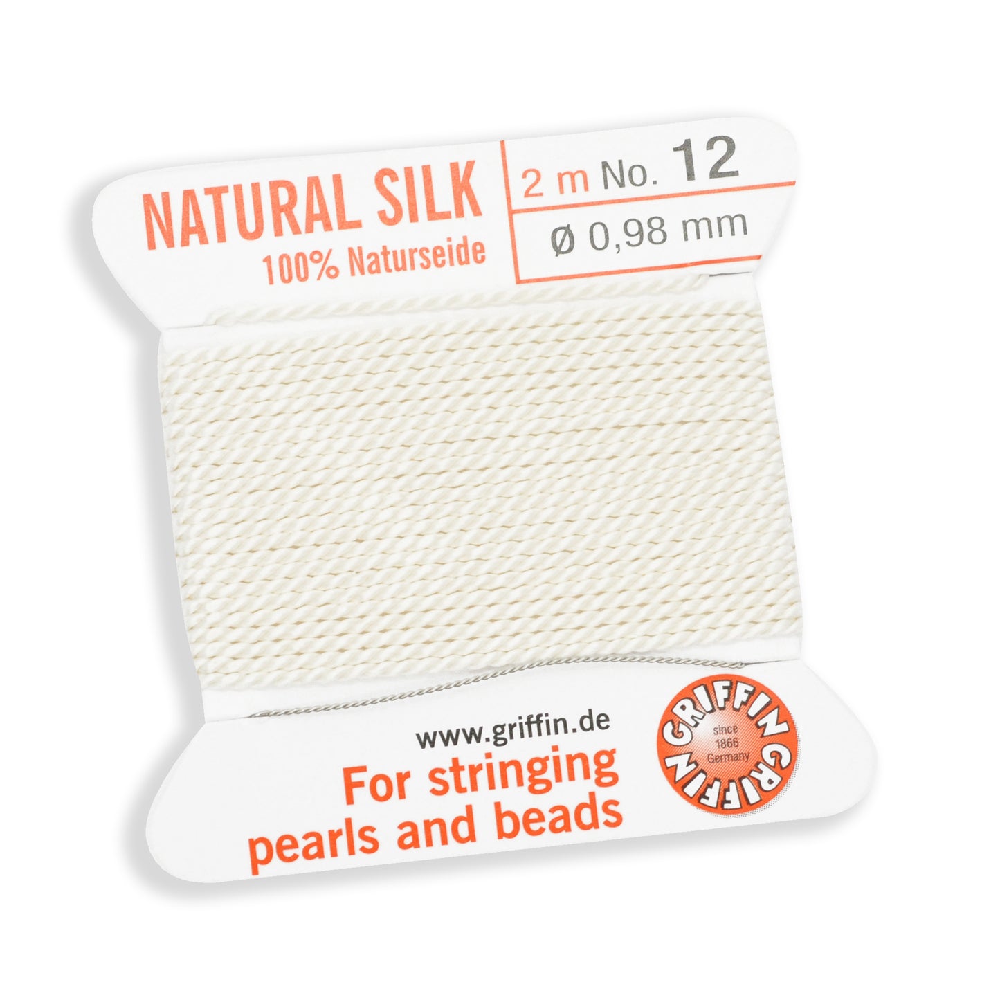 Griffin pearl cord with needle / beige / No5 / Ø 0.65mm