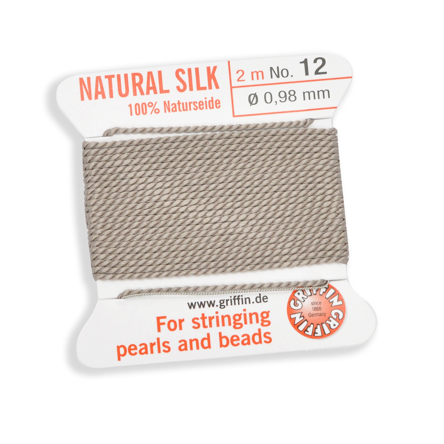 Griffin pearl cord with needle / beige / No5 / Ø 0.65mm