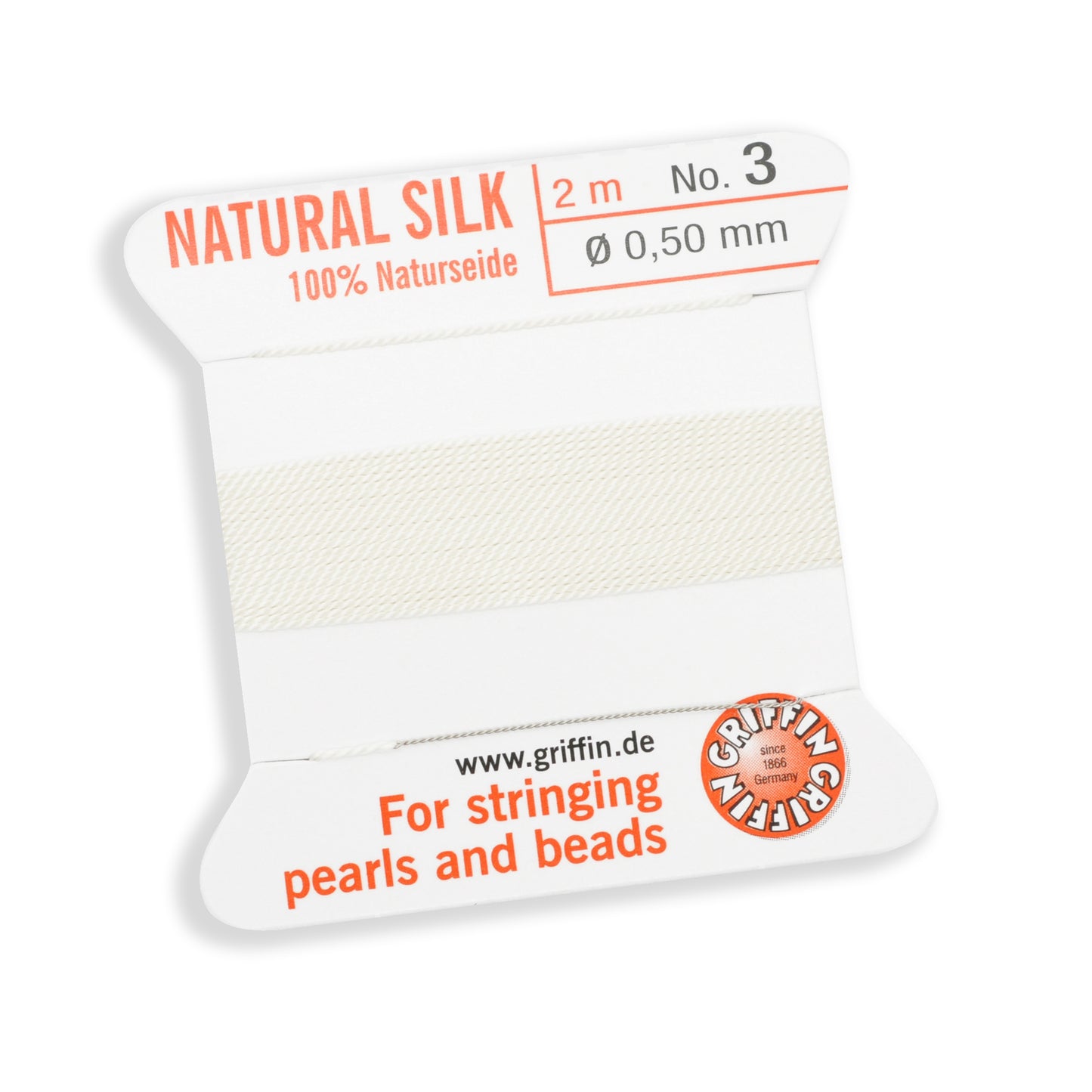 Griffin pearl cord with needle / beige / No5 / Ø 0.65mm