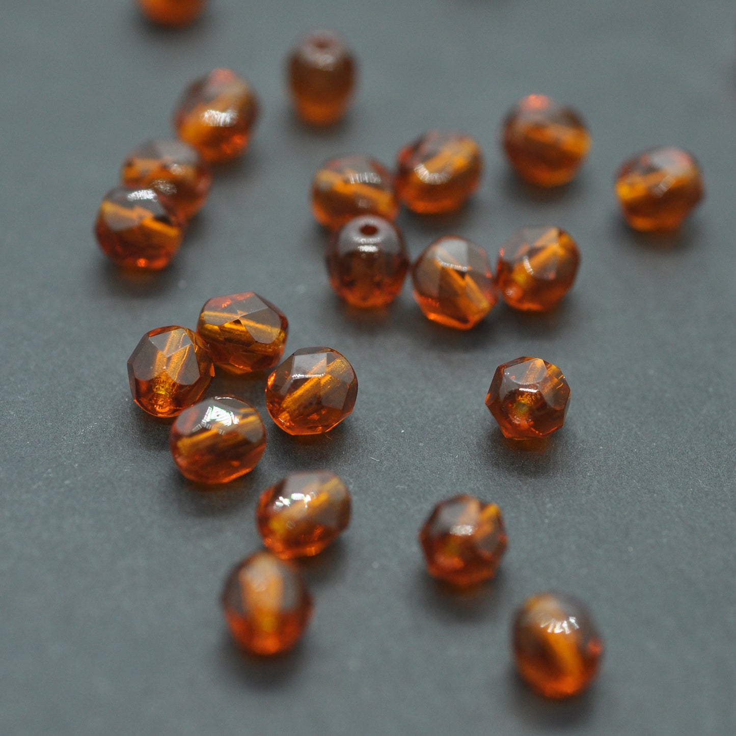 Preciosa ground glass beads / brown / 50 pcs. / 6mm