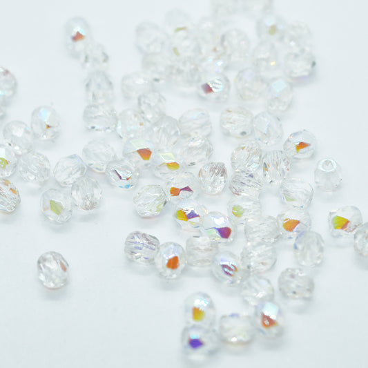 Preciosa Glasschliffperlen / crystal AB / 100 Stk. / 3mm