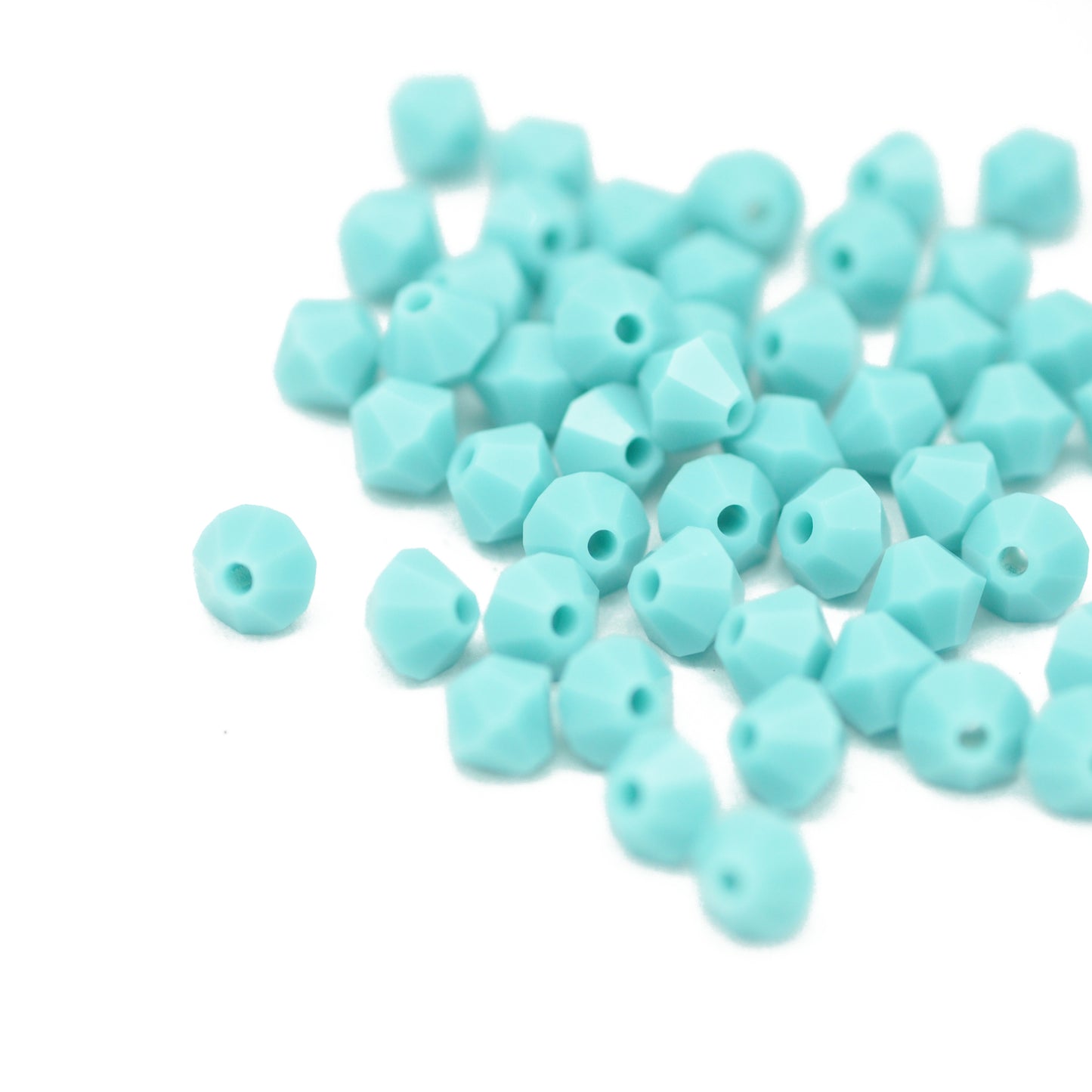 Preciosa Bicone Rondelle Bead / Turquoise / 50 Stk. / Ø 4mm