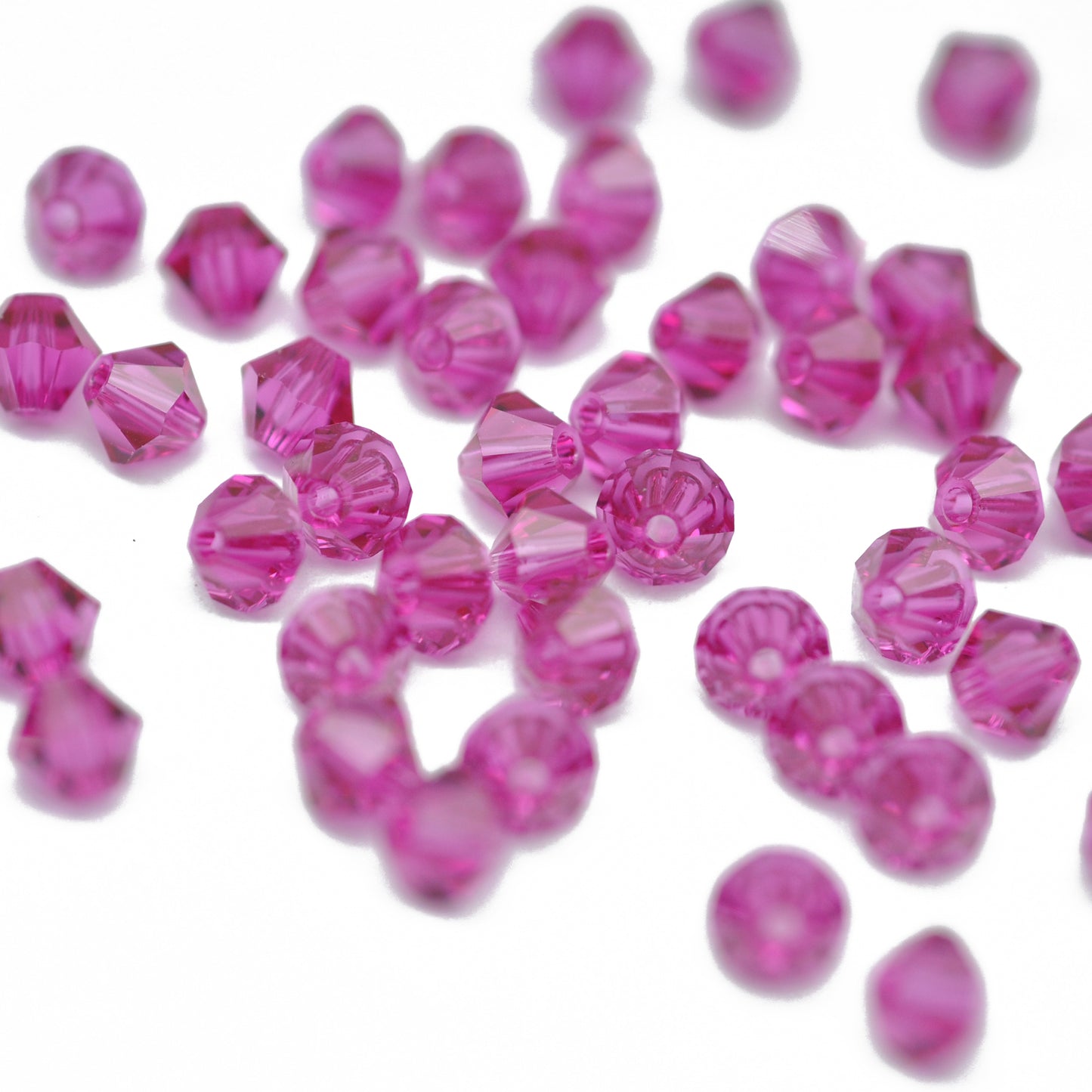 Preciosa Bicone Rondelle Bead / Fuchsia / 50 Stk. / Ø 4mm