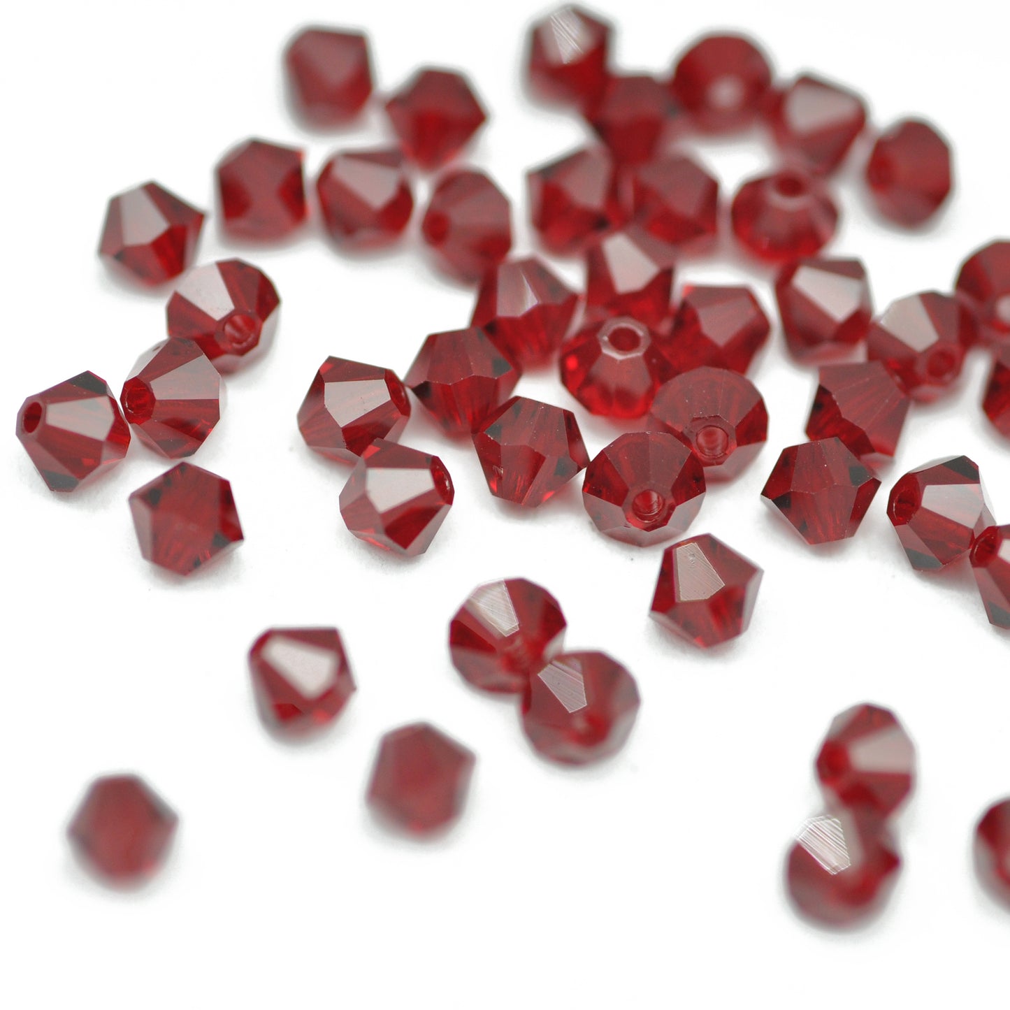 Preciosa Bicone Rondelle Bead / Siam / 50 pcs. / Ø 4mm