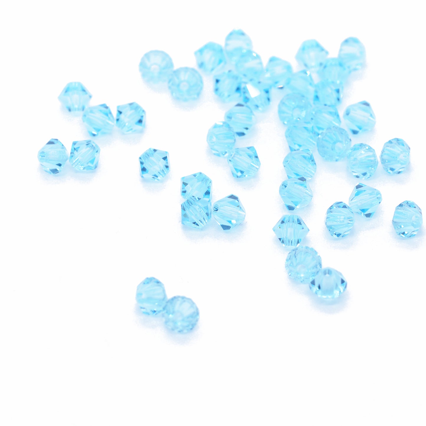 Preciosa Bicone Rondelle Bead / aqua bohemica / 50 pcs. / Ø 4mm