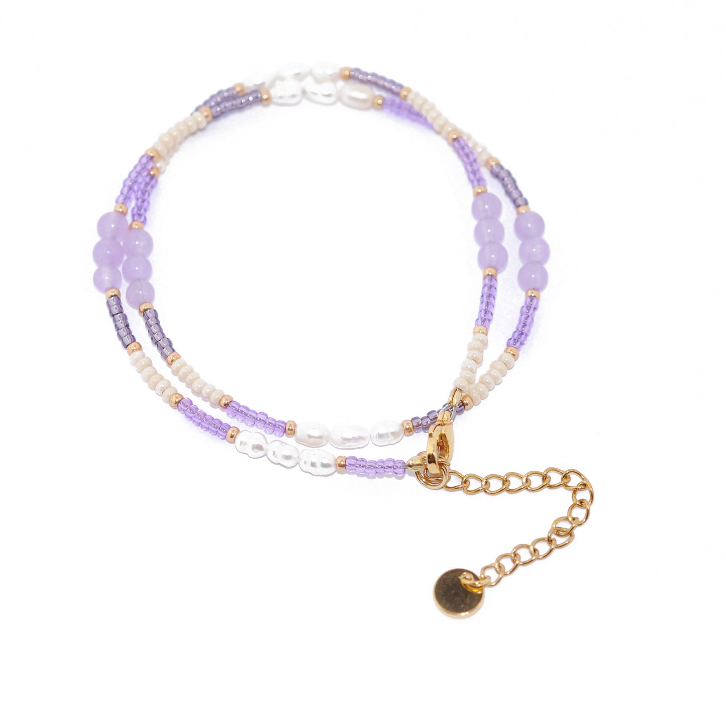 Halskette Choker Violet Liebe / Süßwasserperlen / 38cm