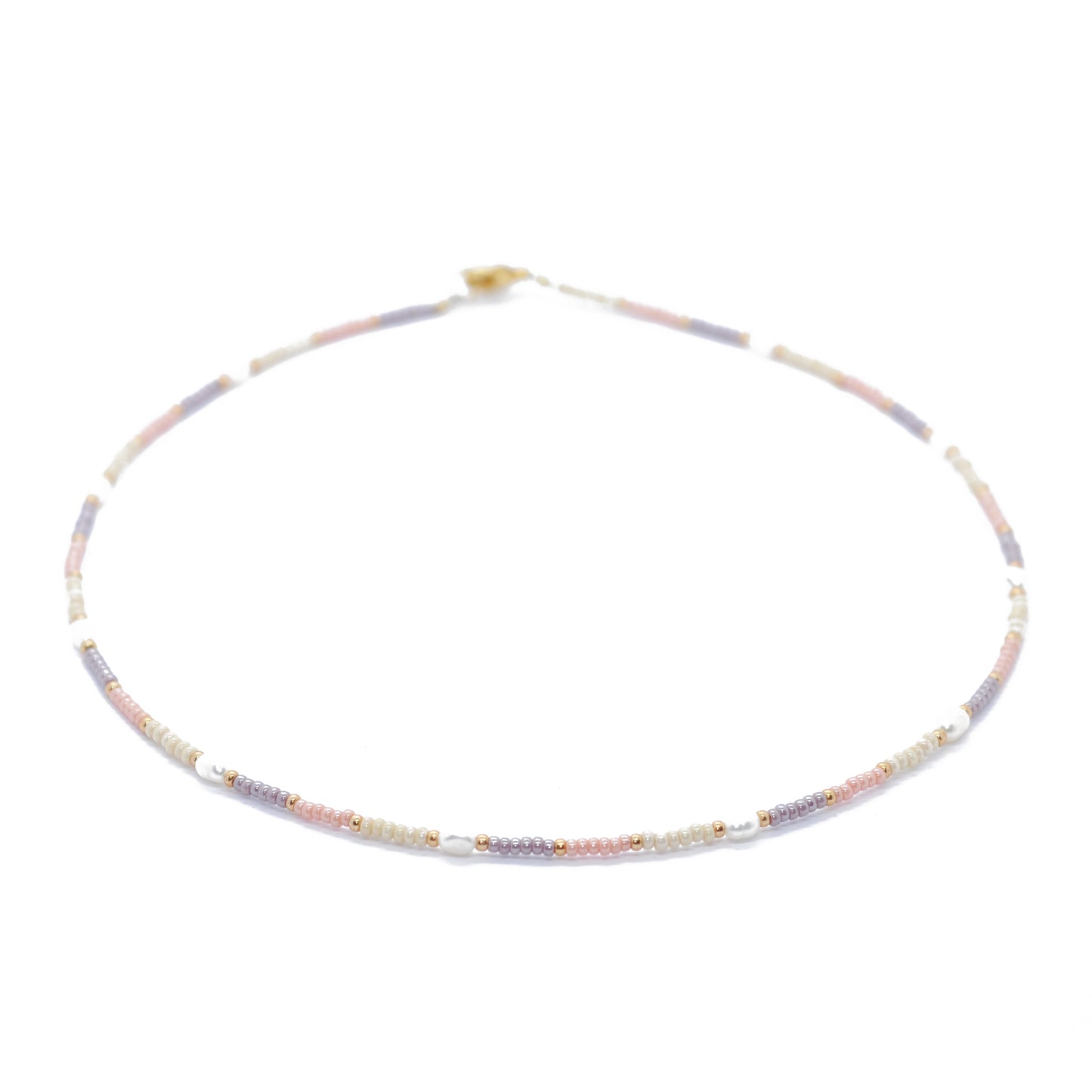 Halskette Choker Vanilla Ice Cream / Süsswasserperlen / 38cm